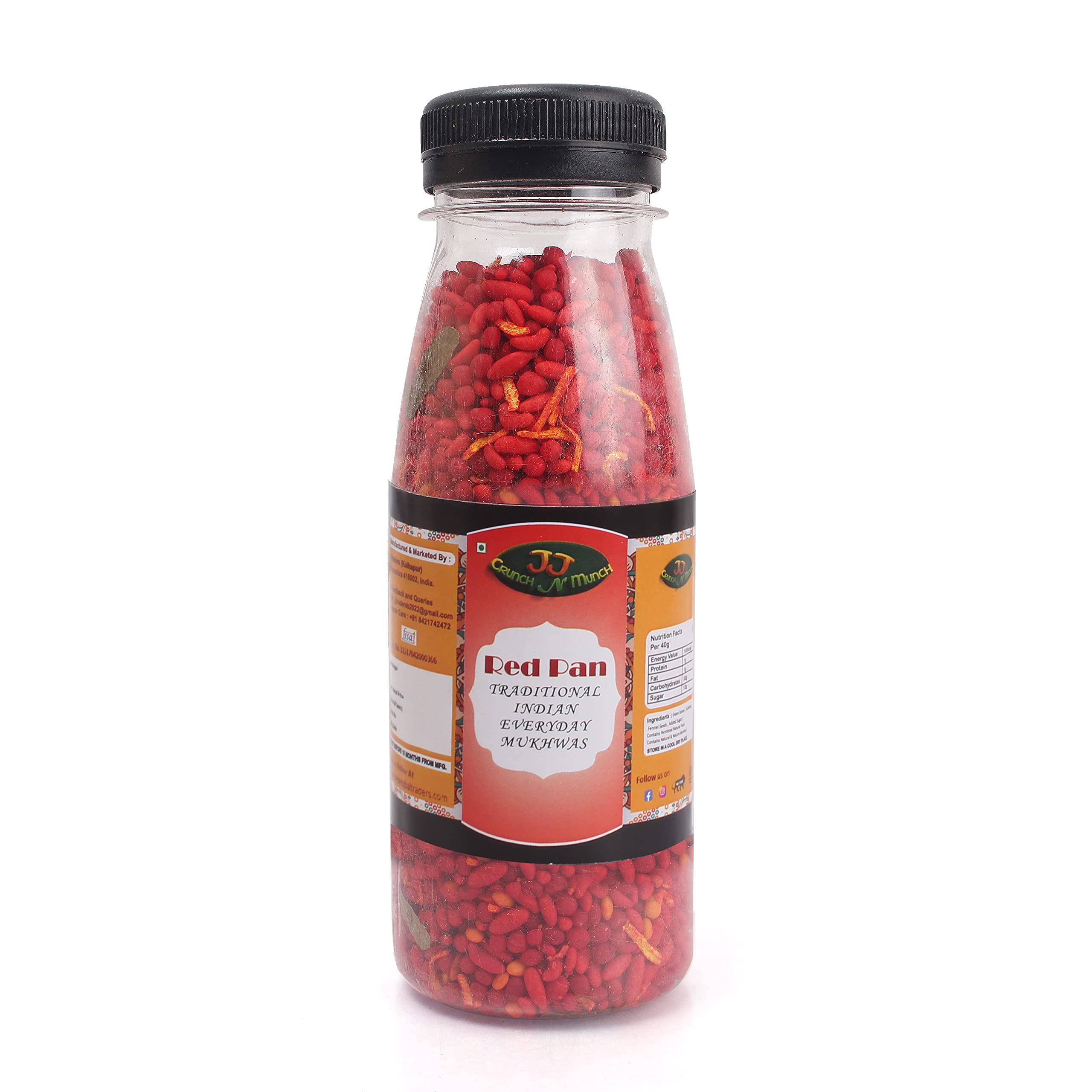 J J Crunch N Munch Red Mix Mukhwas Sweet Mouth Freshener (Mukhwas) (200 g), Refreshing Mouthfreshener, Mukhwas.
