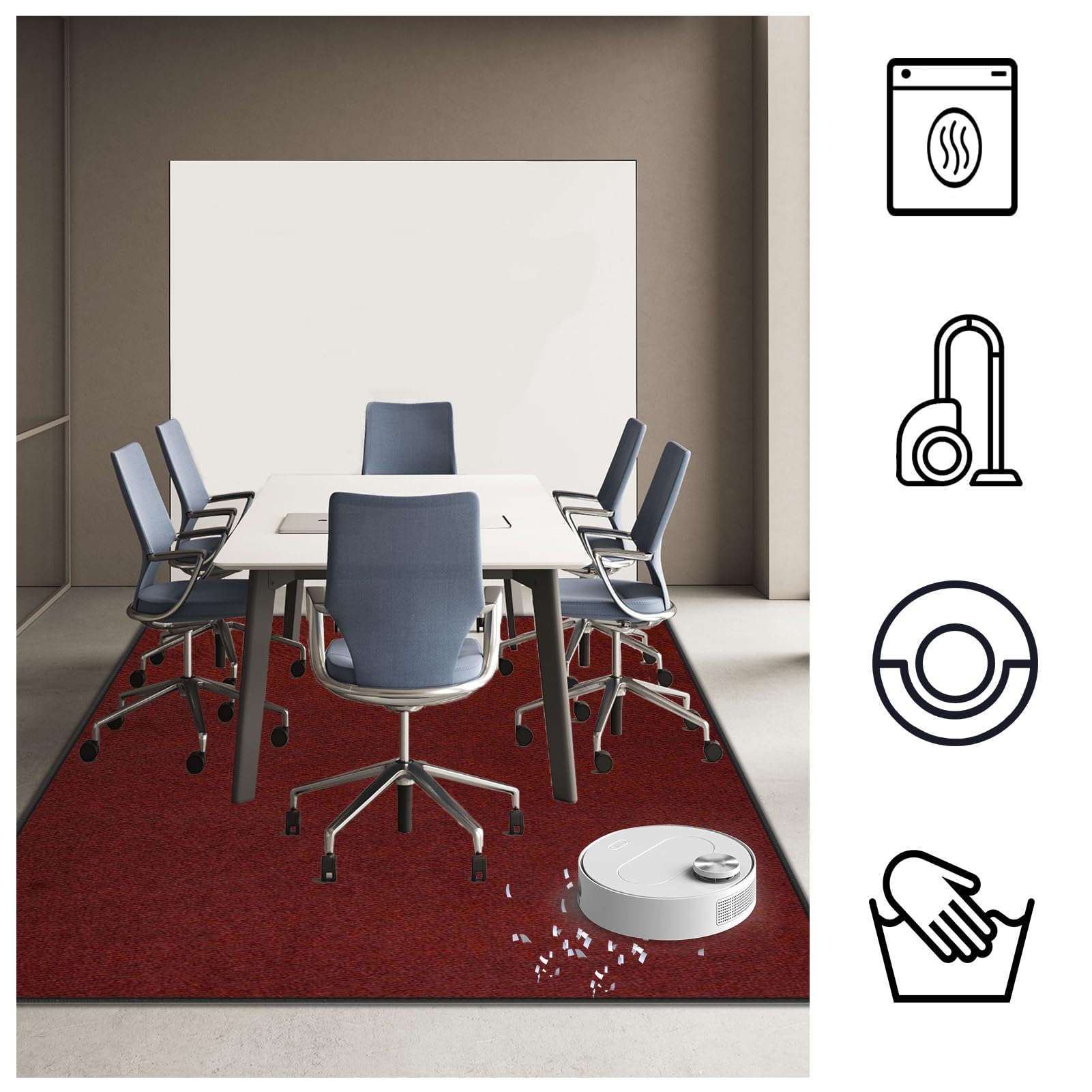 Tappeto Salvapavimento Antiscivolo Sedia Ufficio 100 x 120 cm | Tappetino Sedia Gaming Protettivo per Pavimenti Duri Tappeto per Sedia con Ruote