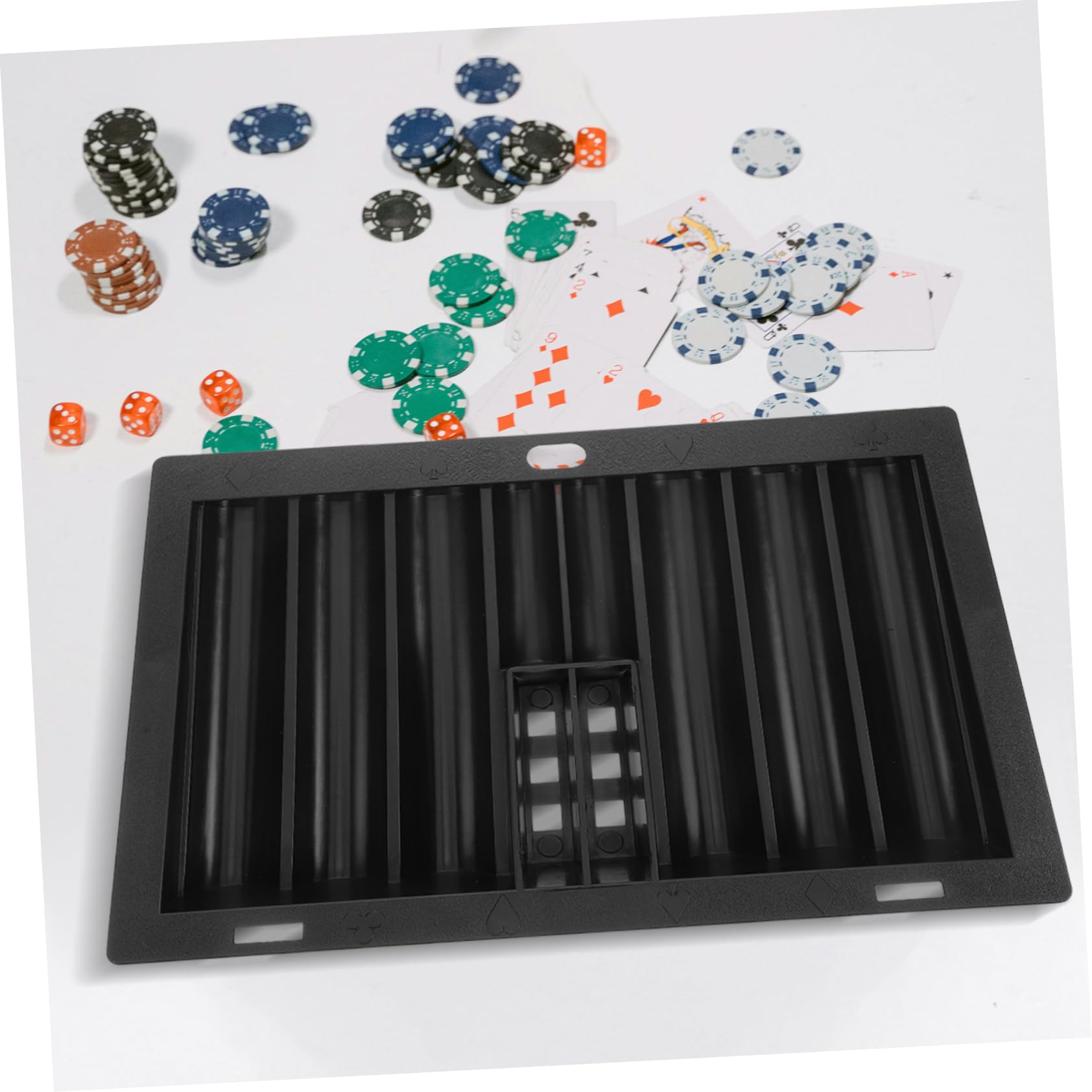 ibasenice Vassoio Portatile per Fiches da Poker Scatola di Stoccaggio in Acrilico Organizer da Tavolo Porta Fiches Multifunzione Comodo per Uso Domestico e Giochi Vari