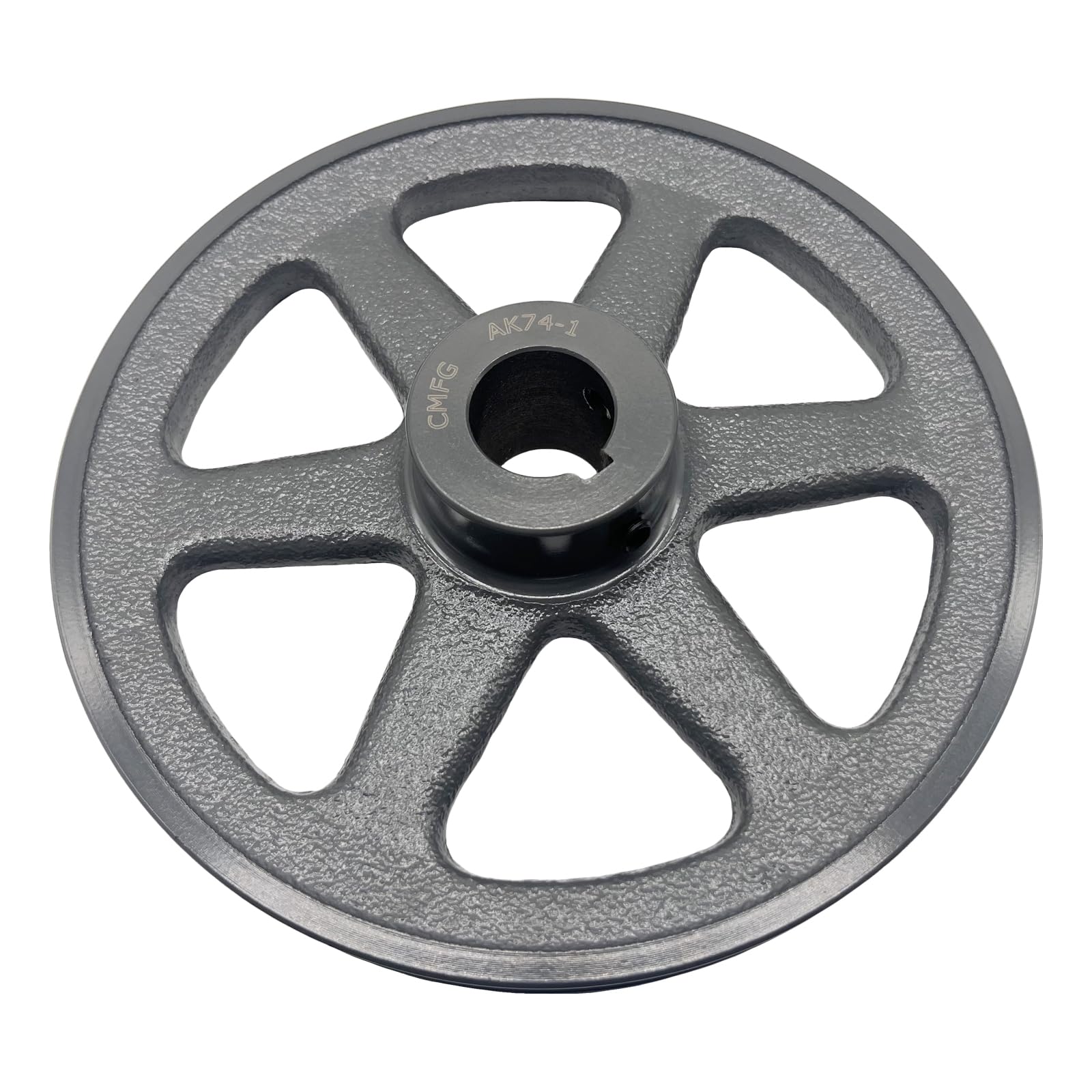 AK74-1 V Polea de correa, diámetro exterior de 7.25 pulgadas, orificio de 1 pulgada, material de hierro fundido, polea de motor de ranura única AK para correas "4L" o "A" o "3L"