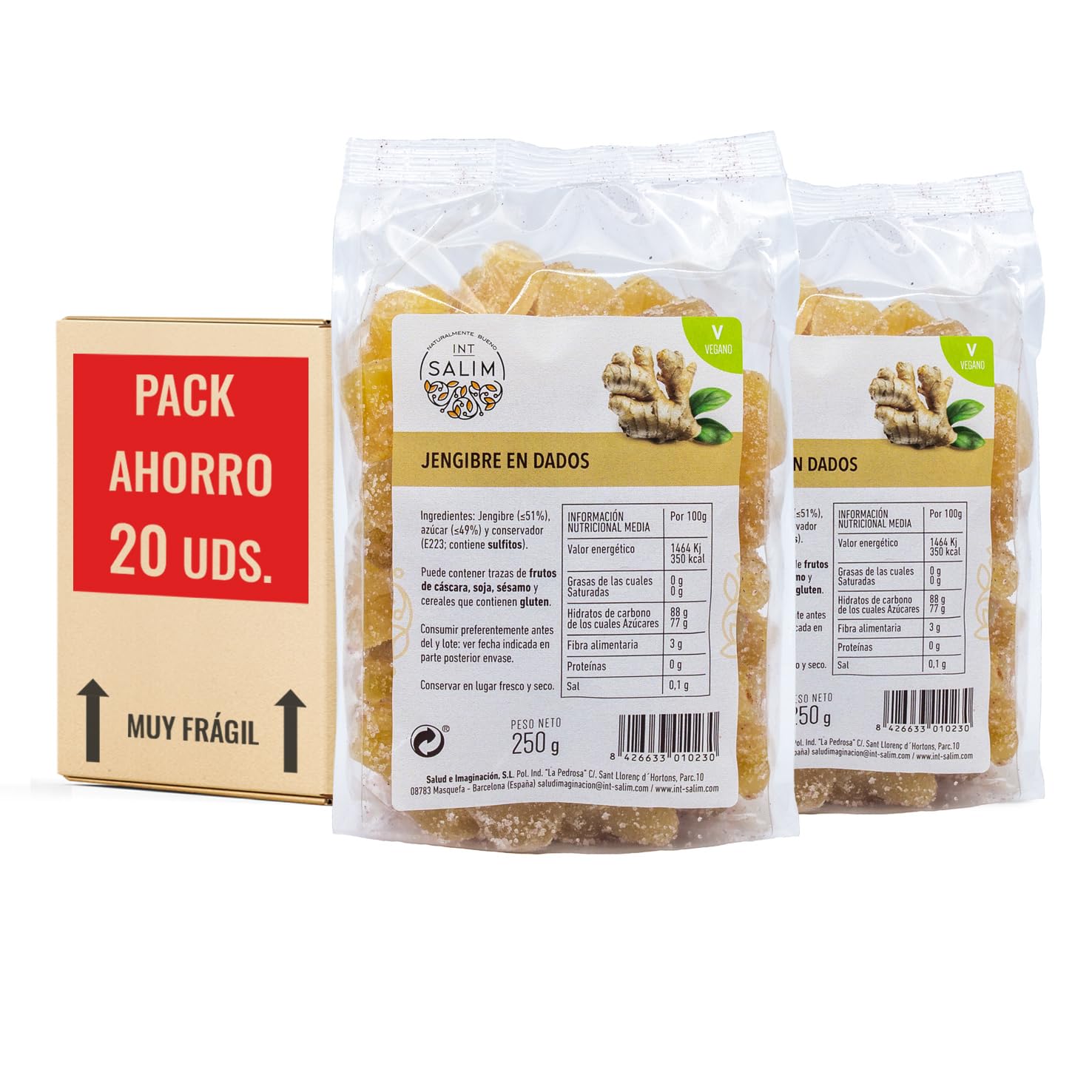 INT SALIM - JENJIBRE EN DADOS PACK 20 UDS.