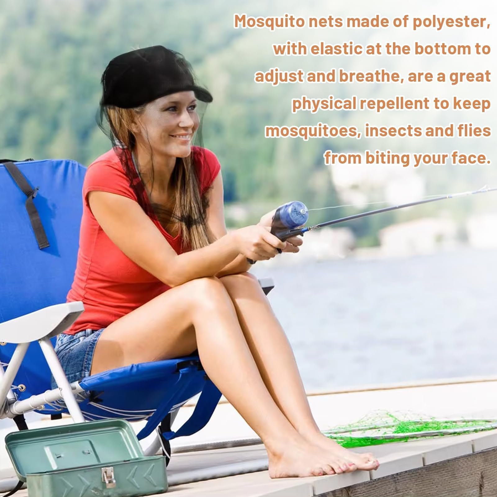 Zanzariera Cappello a Rete 2 Pezzi - Protezione Viso Anti Zanzara e Protezione per Gli Amanti Dell'outdoor Dalle Mosche