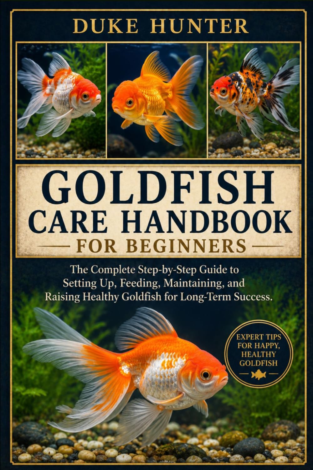 GOLDFISH CARE HANDBOOK FOR BEGINNERS: The Complete Step-by-Step Guide to Setting Up, Feeding, Maintaining, and Raising Healthy Goldfish for Long-Term Success.