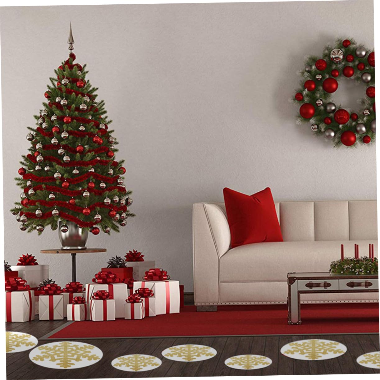 DECHOUS 3 Sets Schneeflocken-glitzeraufkleber Weihnachtsdekoration Selbstklebende Schneeflocken-wandaufkleber Für Heimdekorationen Christbaumschmuck 12 Stück * 3