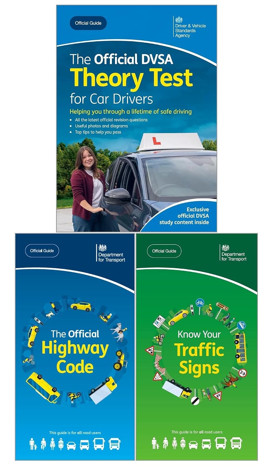 2026 Driving Theory Test Collection 3 Books Set Pack: The Official DVSA ...
