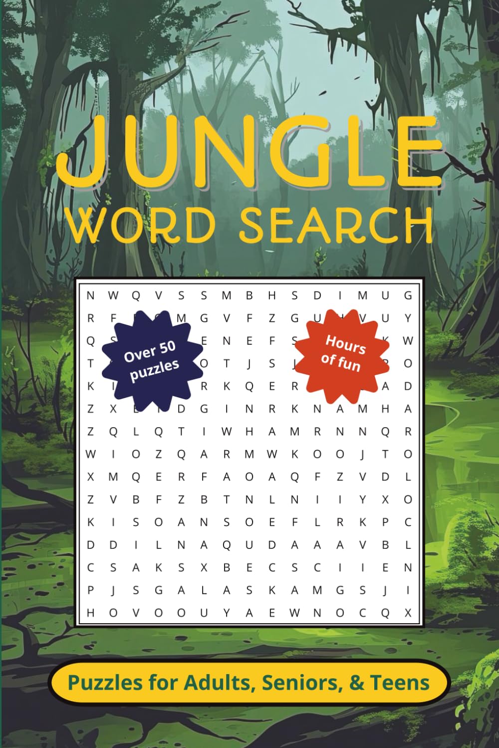 Jungle Word Search Puzzle Book: Word searches with easy to read print about the jungle, monkeys, parrots and more │ 6x9 inches, 110 pages │ 50+ ... and free times (JC Northern Publishing)