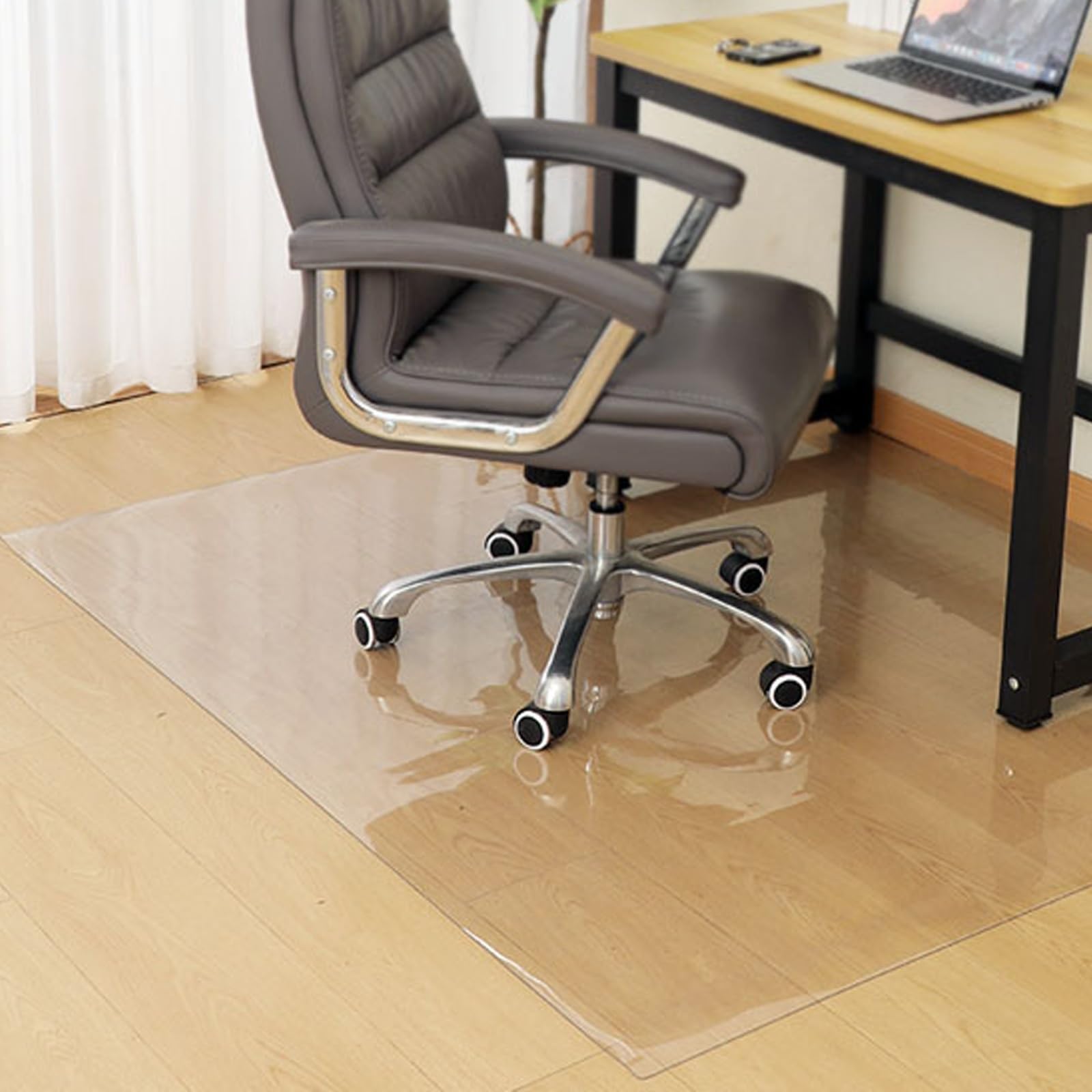 Clear PVC Chair Mat for Hardwood Floor Protection Scratch Proof Pad Rolling Chair Mat for Office Home 0