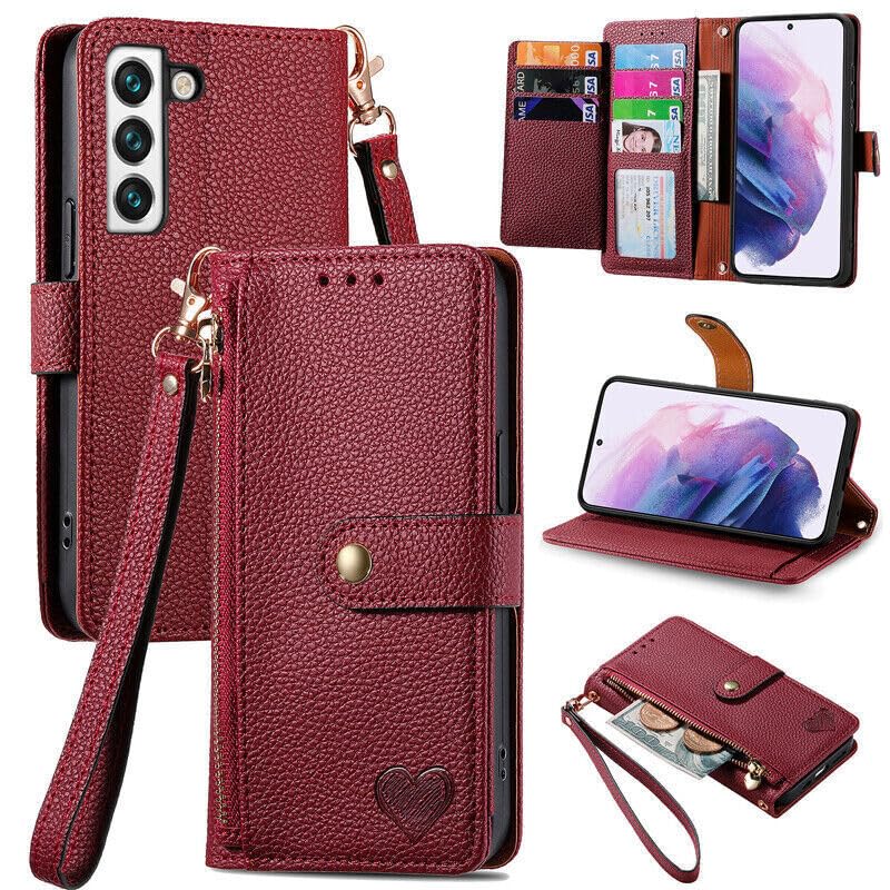 Étui cuir grainé Samsung S25 Ultra rouge antichoc aux finitions soignées