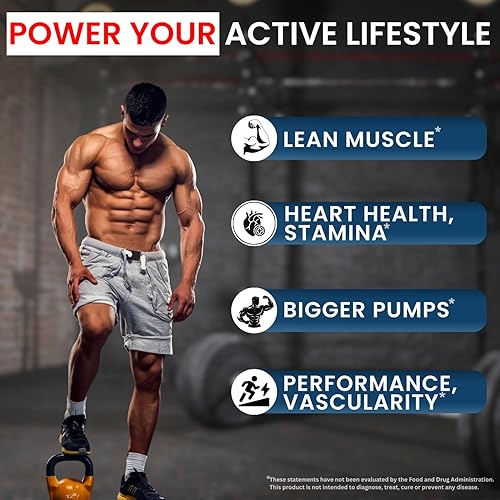 Miniatura 5 de VITBOOST Extra Strength L Arginine Capsule 1500mg - Suplementos de óxido nítrico para resistencia, músculo, vascularidad y energía - Potente