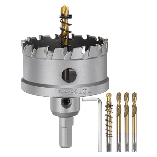 Miniatura 49 de HARFINGTON Kit de sierra de agujero de carburo de 1.890 in (1-57/64 pulgadas), juego de cortador de agujeros de metal con 5 piezas de brocas