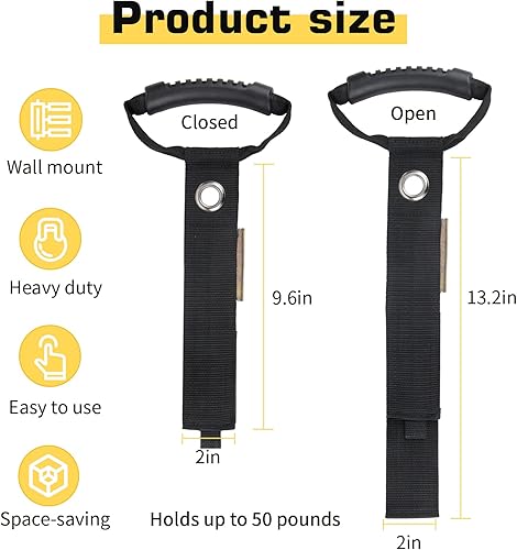 Miniatura 4 de WEIGUZC Paquete de 3 organizadores de cables de extensión con asa para E-Track correas de poliéster reutilizables de 17 pulgadas accesorios de pista