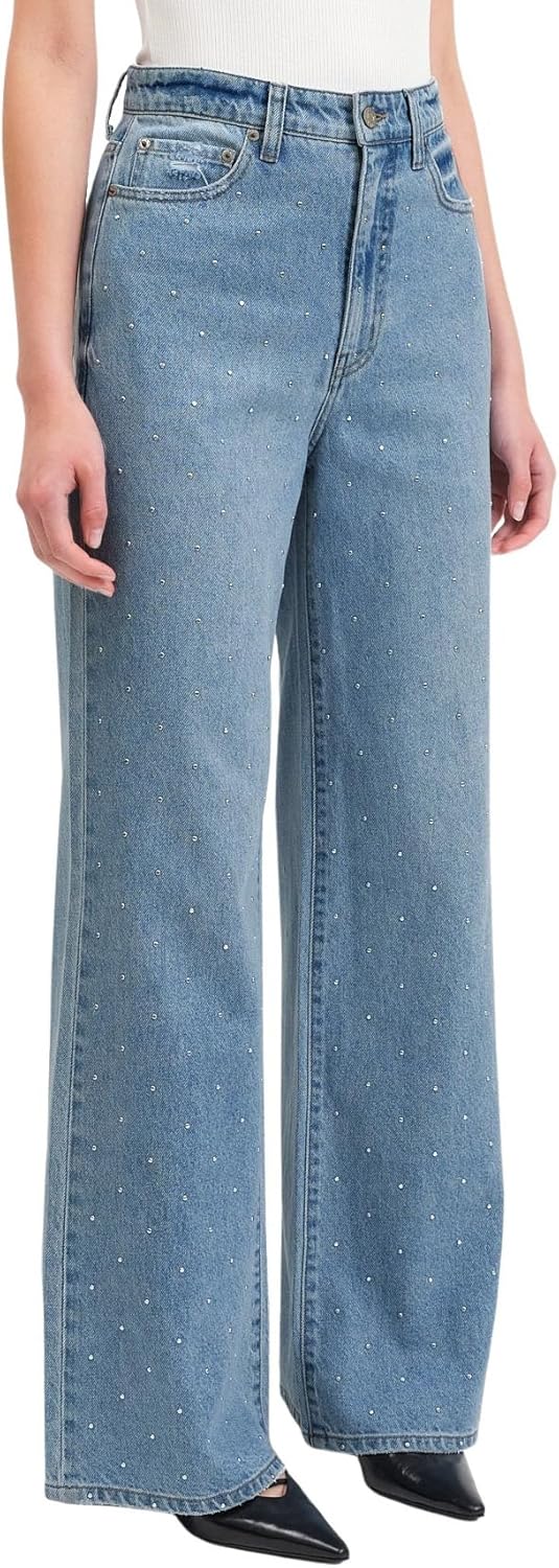 DAZE Women's Far Out High Rise Wide Leg Denim Jeans (Twinkle, 31) - Image 2