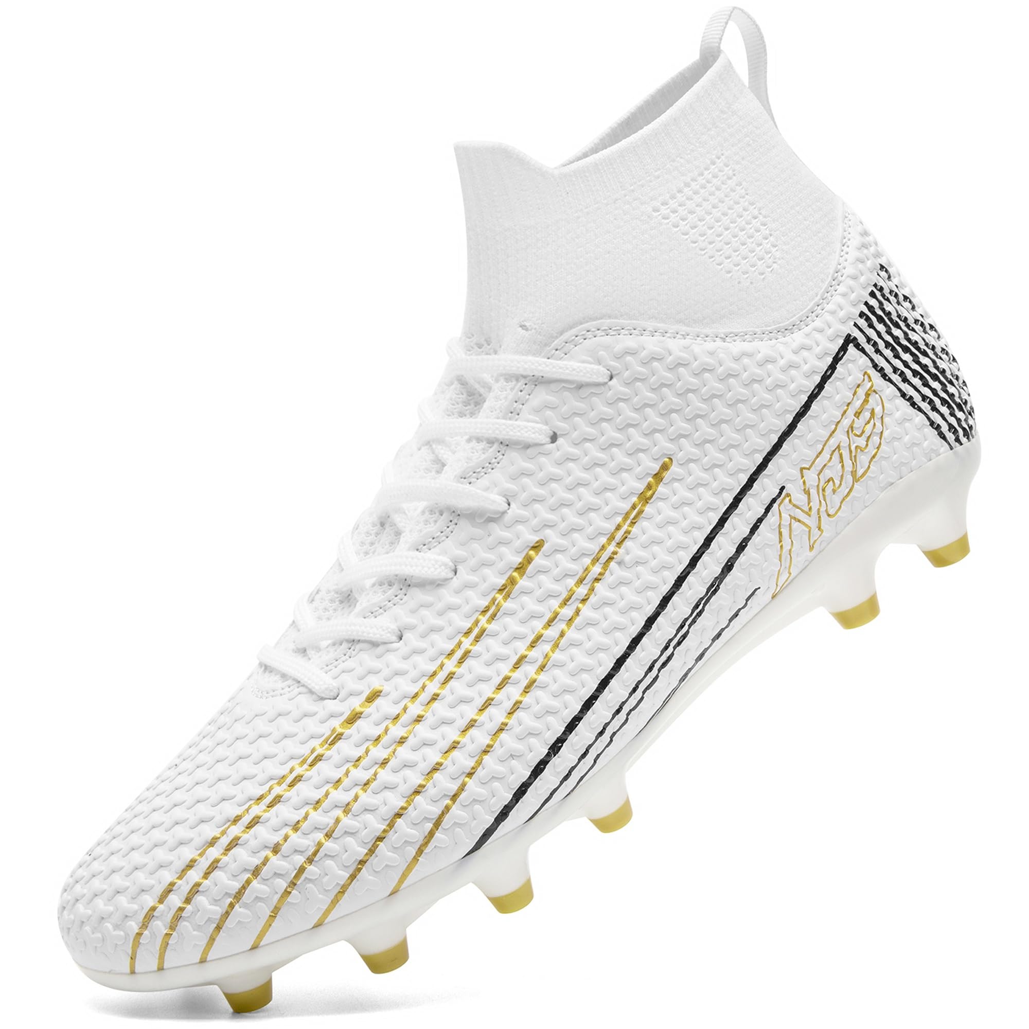 DimaiGlobal Herren Fußballschuhe mit Stollen Fussballschuhe Socken High-Top Damen Kunstrasen Naturrasen Kickschuhe Jugendliche Nockenschuhe Stollenschuhe​ Trainingsschuhe