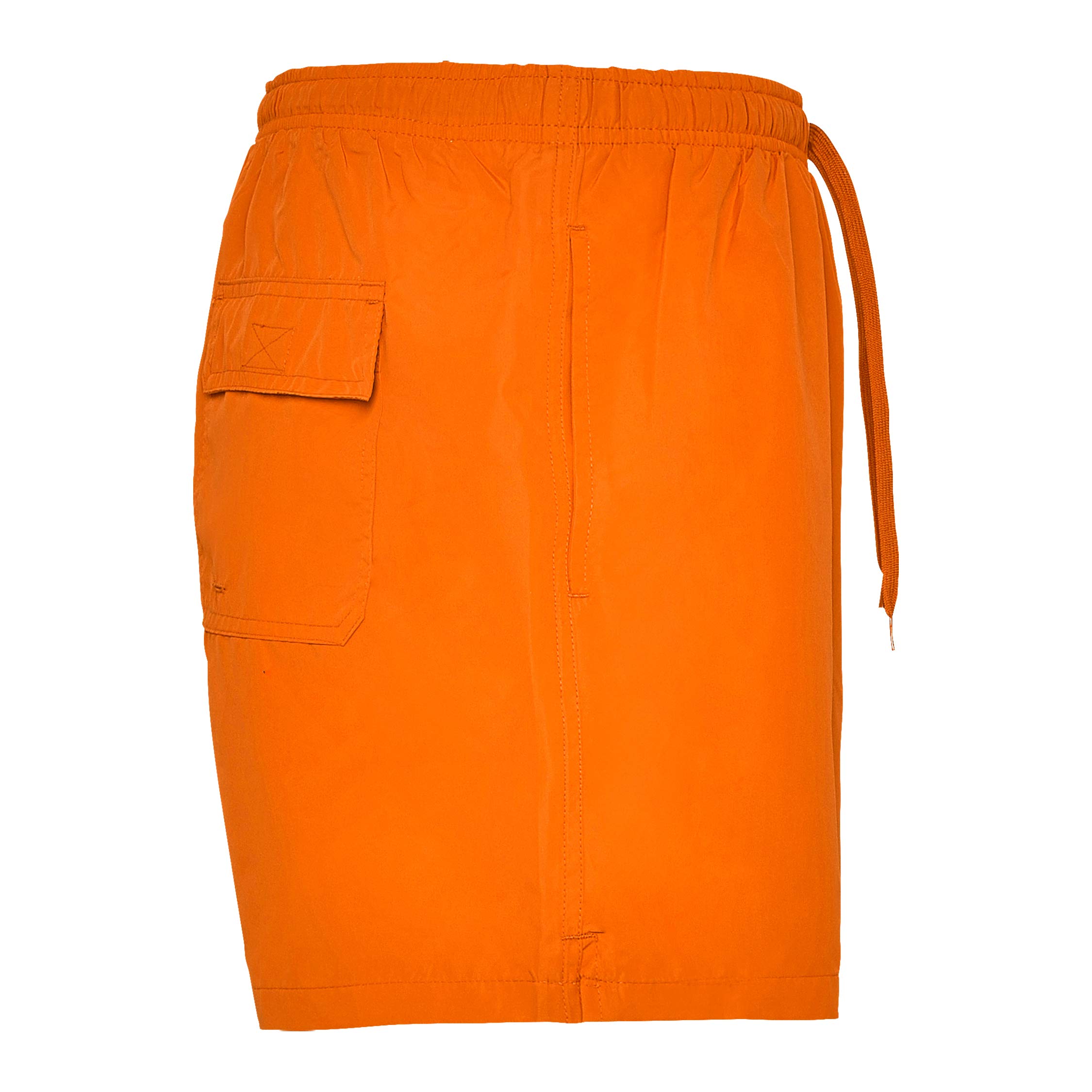 Costume da bagno per bambini con colori fluo freschi, slip interno, tasche laterali, posteriore e coulisse regolabile.