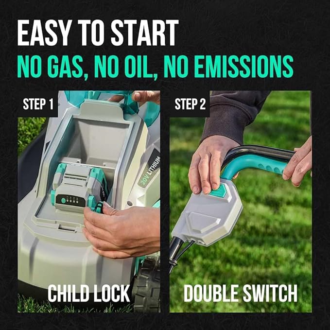 This cordless lawn mower offers 5 adjustable cutting heights, allowing you to customize the length of your grass to suit your preferences. The 13-inch cutting width is ideal for maneuvering around tight spaces and getting into hard-to-reach areas. The included charger makes it easy to keep your battery powered up and ready to go whenever you need to mow.