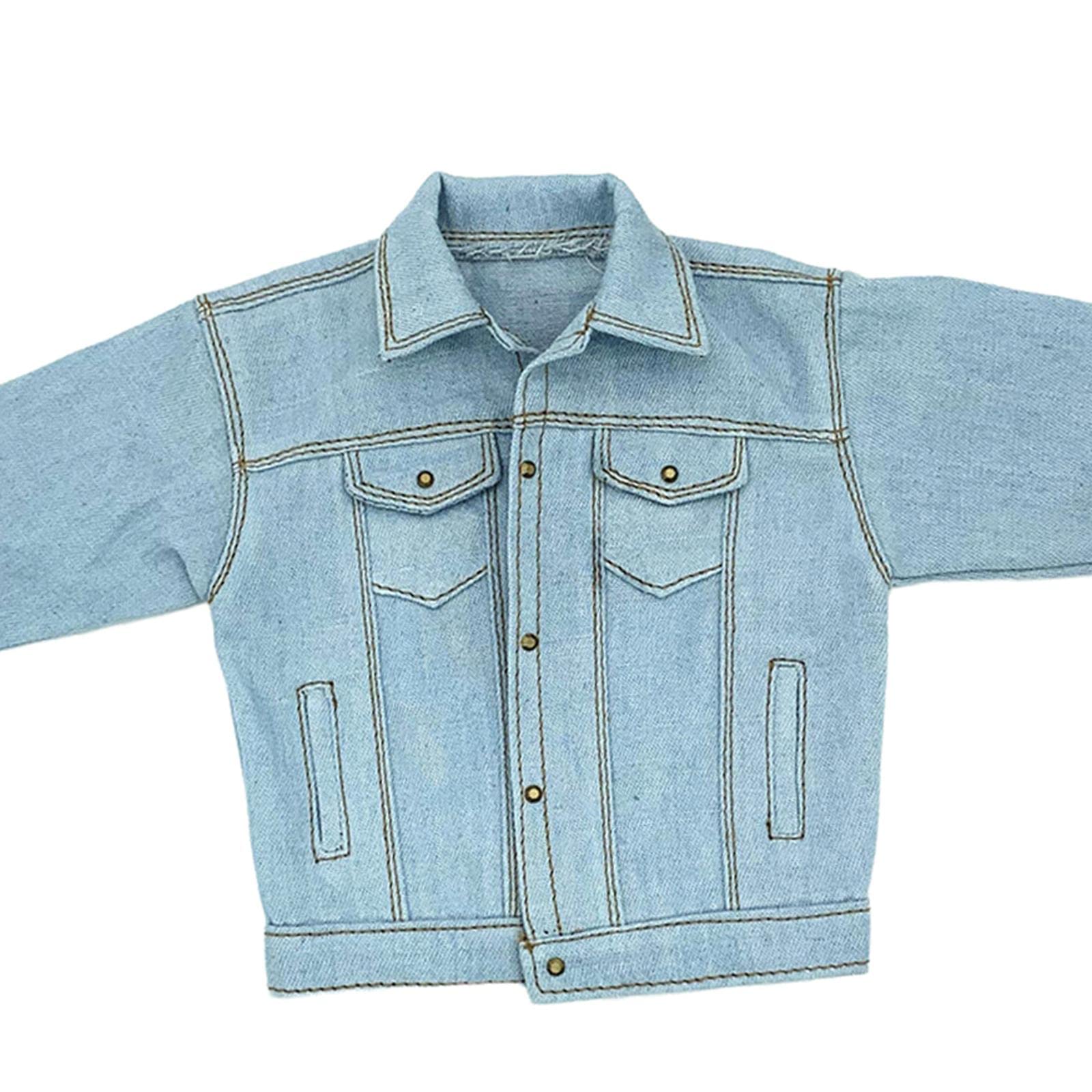 Sharplace Männliche Puppenkleidung im Maßstab 1:6, Kostüm-Outfits für 12-Zoll-Puppenfiguren, Zubehör, Jeansjacke