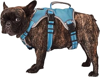 Paworld Sicherheitsgeschirr Hund Ausbruchsicher, Panikgeschirr für Hunde, Mehrzweck-Hundegeschirr, Reflektierend, Verstellbare Weste mit Griff, Hundegeschirr für Große/Mittelgroß Hunde (Blau, M) product image