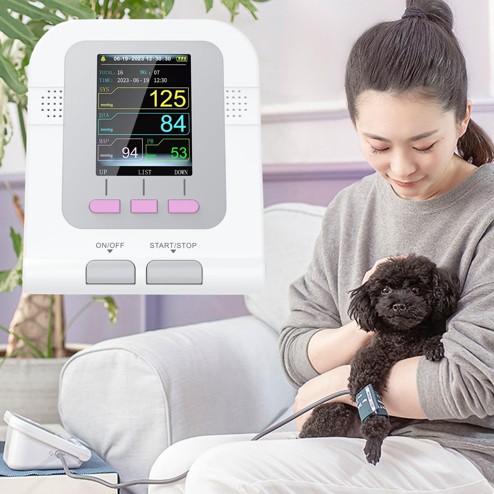 Misuratore Pressione Veterinario Digitale Per Cani E Gatti | 3 Bracciali E 100 Memorie