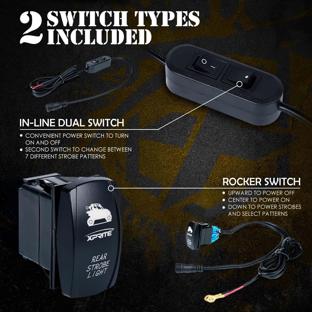 Xprite 36" COB LED Chase Strobe Light Bar, Offroad Safety Flashing Rear Lightbar w/ Brake, Reverse and Turn Signal Light for UTV, ATV, Polaris RZR, Can-Am Maverick X3, Yamaha, Quad, Jeep - RRYBBYRR : Automotive