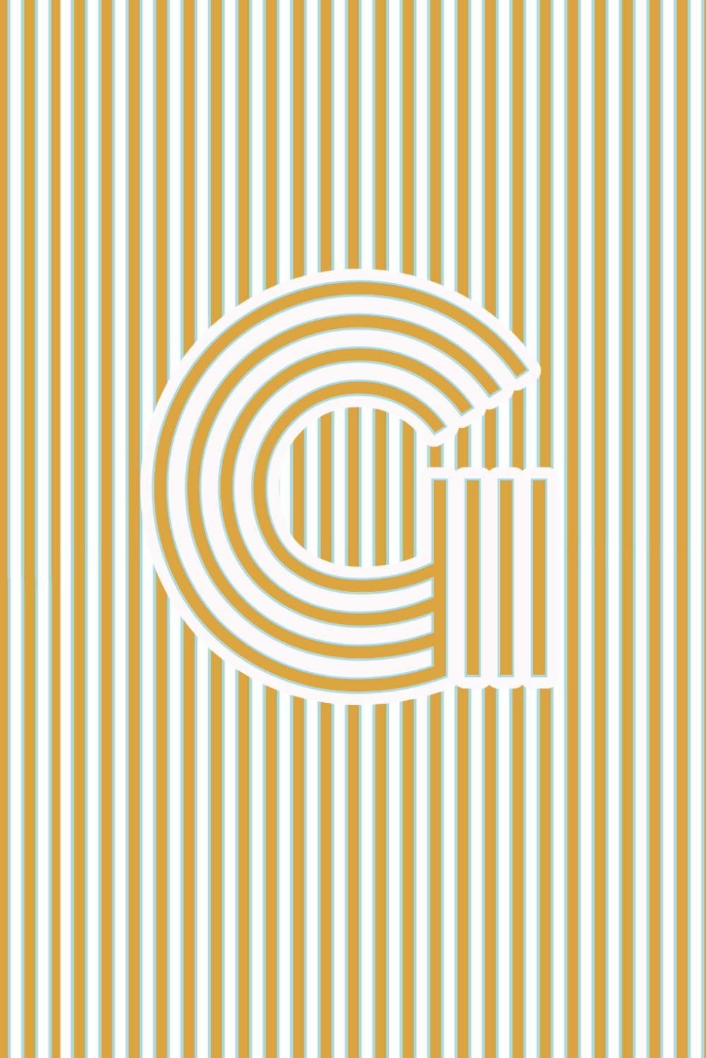 Striped Monogram Journal - Letter G - Golden: Stylish Initial Notebook | 6x9 | 110 Pages | Lined Sheets | Sophisticated Personalized Diary