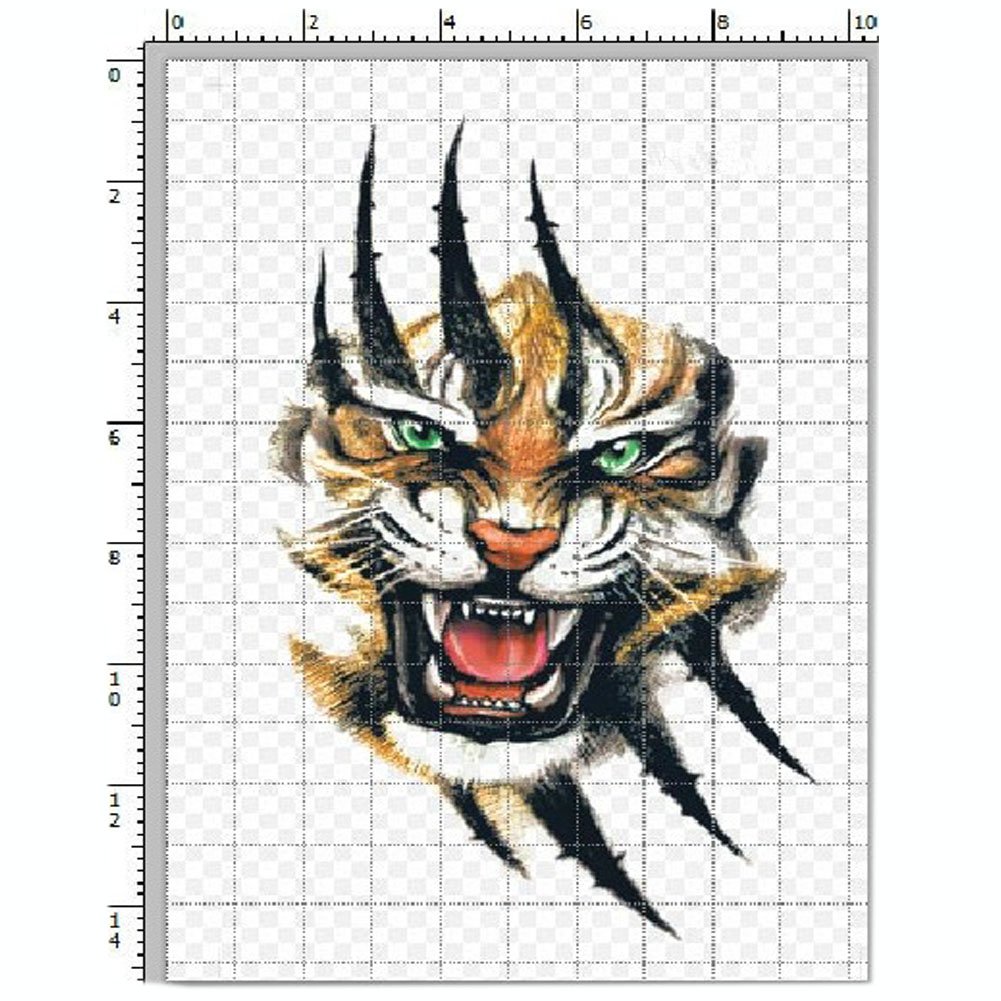 Set of 3 Wild Tiger Scratch Pattern Body Tattoo Stickers Temporary Tattoos