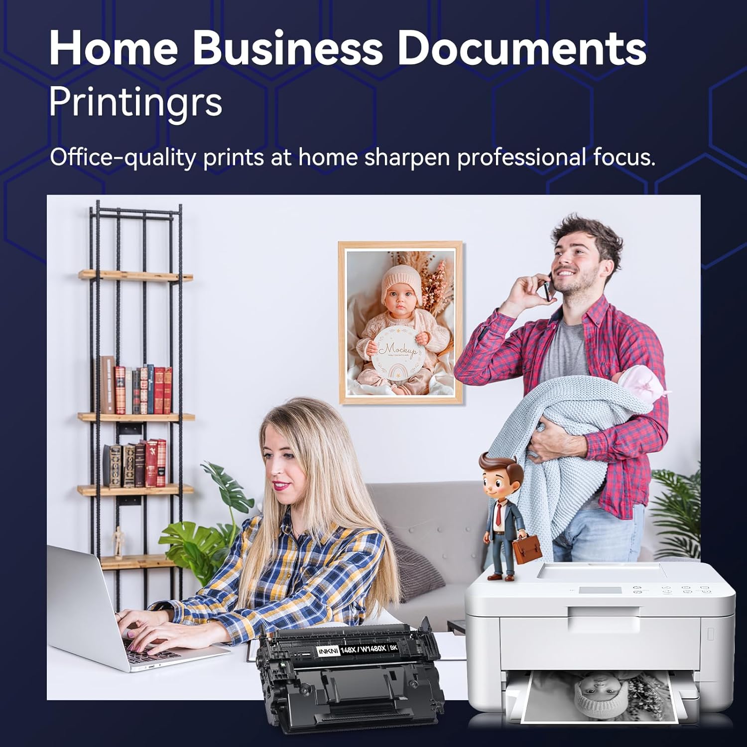 148X Black High Yield Toner Cartridge - with Chip Compatible Replacement for HP 148X 148A W1480X W1480A for HP LaserJet Pro MFP 4101fdw 4001dn 4001n 4101fdn 4001dw Printer for Office Work - 2 Pack