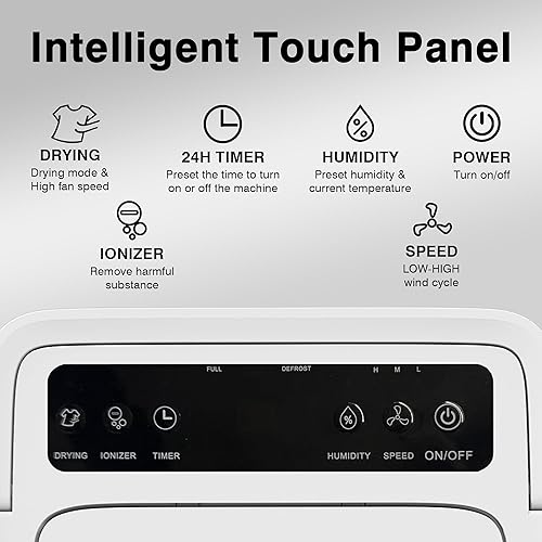 Miniatura 4 de AIRPLUS Deshumidificador de 4500 pies cuadrados para sótano, deshumidificadores de 70 pintas para el hogar con manguera de drenaje, drenaje