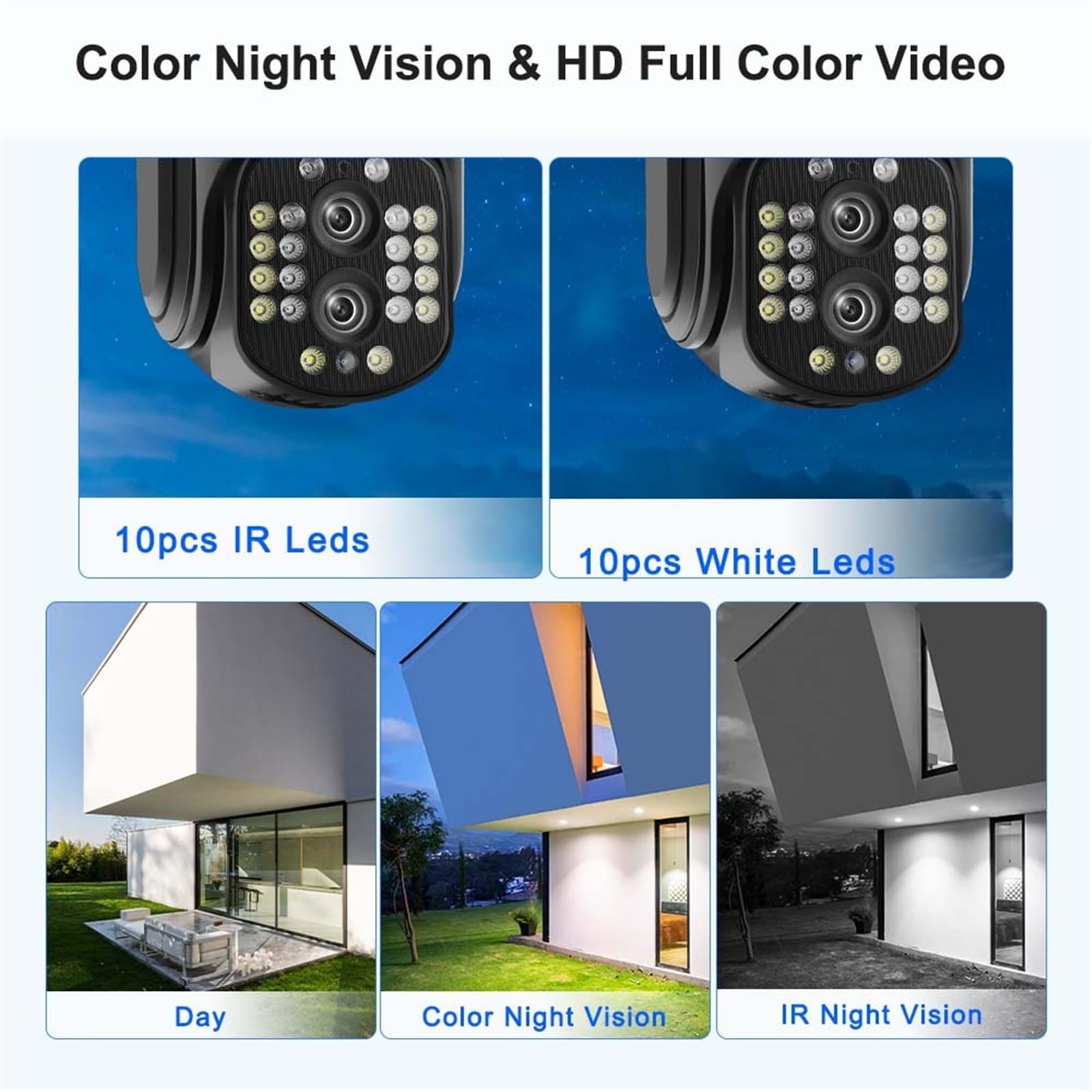 Telecamera Wifi Esterno, Telecamera IP binoculare 4K 8MP 8X Zoom Auto Tracking 2K 4MP CCTV Videosorveglianza Telecamere a doppia lente Protezione di sicurezza intelligente ,Sicurezza, Antifurto(8MP NO