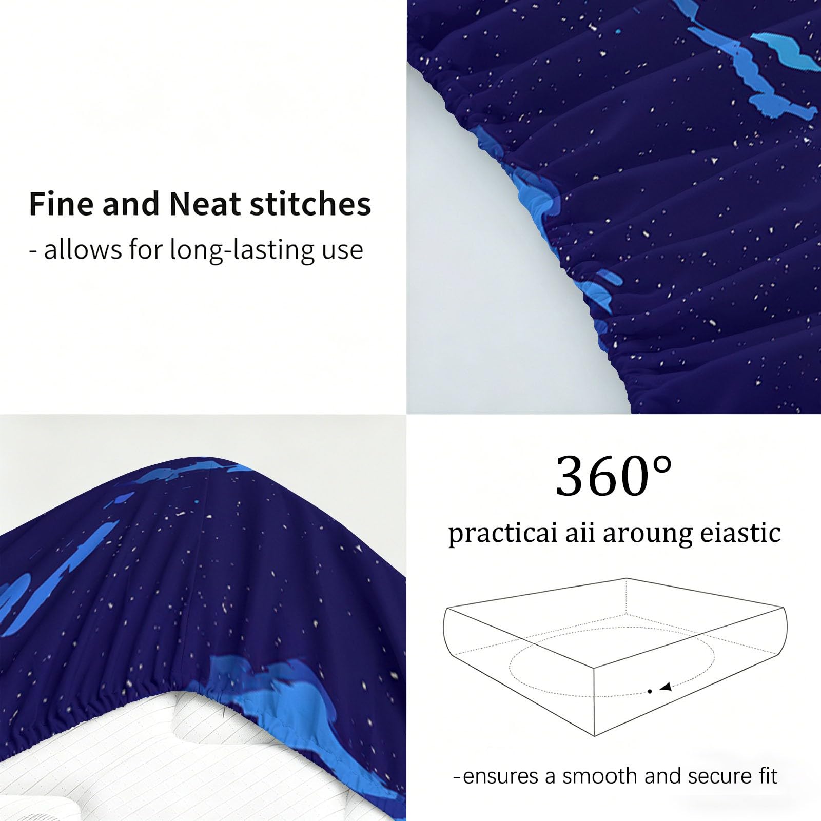 Sábana bajera ajustable de microfibra suave estilo japonés anime 180 x 200 cm, para niños y adolescentes, resistente a la decoloración, con bolsillo profundo de 30 cm, color azul