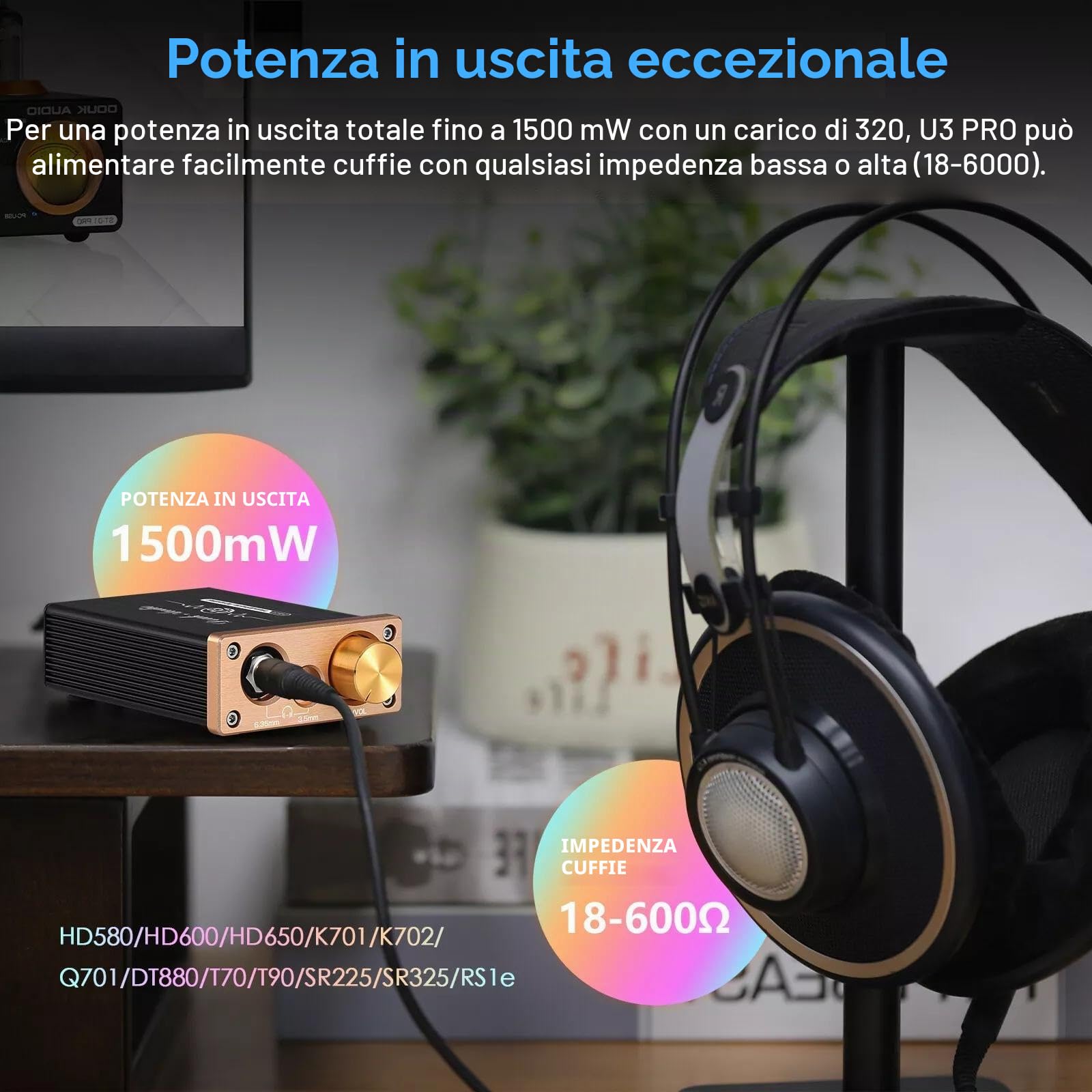 Douk Audio HiFi Mini Amplificatore per Cuffie Classe A Desktop Amp per Cuffie DC5V (U3PRO)