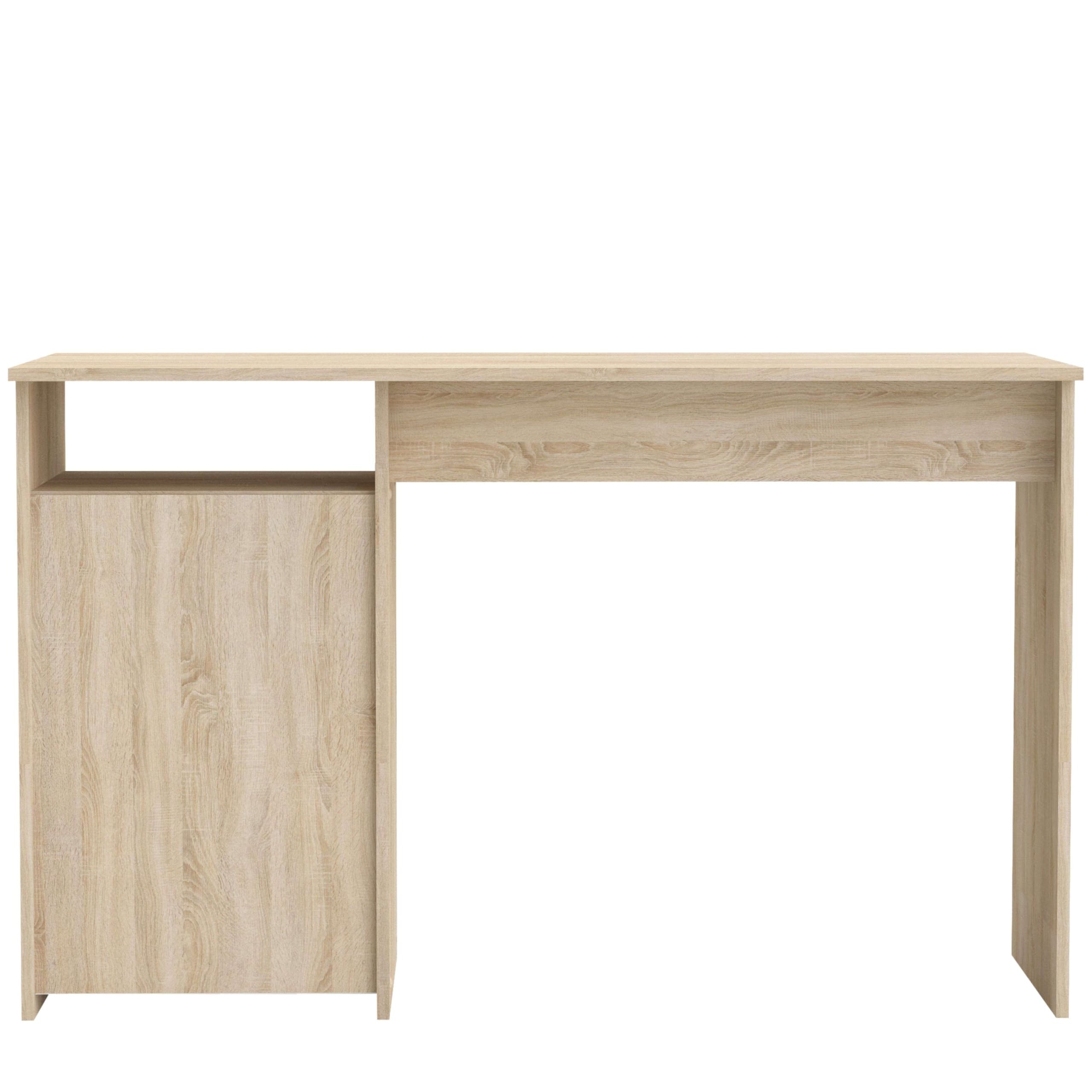 Miroytengo Mesa Escritorio Reversible 3 Cajones, Mesa Ordenador Juvenil, Roble y Blanco 123 cm