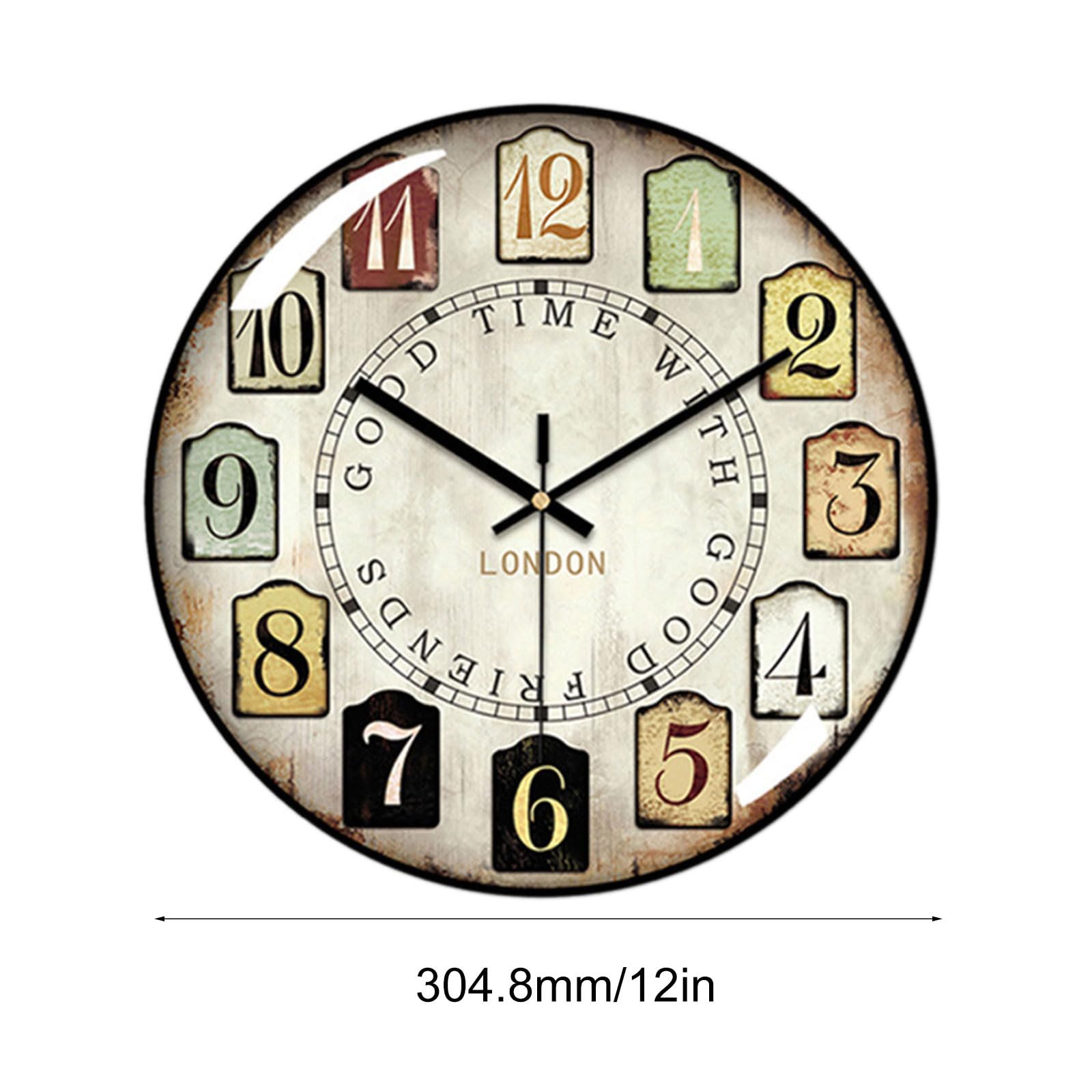 Amazon.co.jp: 大きなアラビア数字を備えたヴィンテージの壁時計
