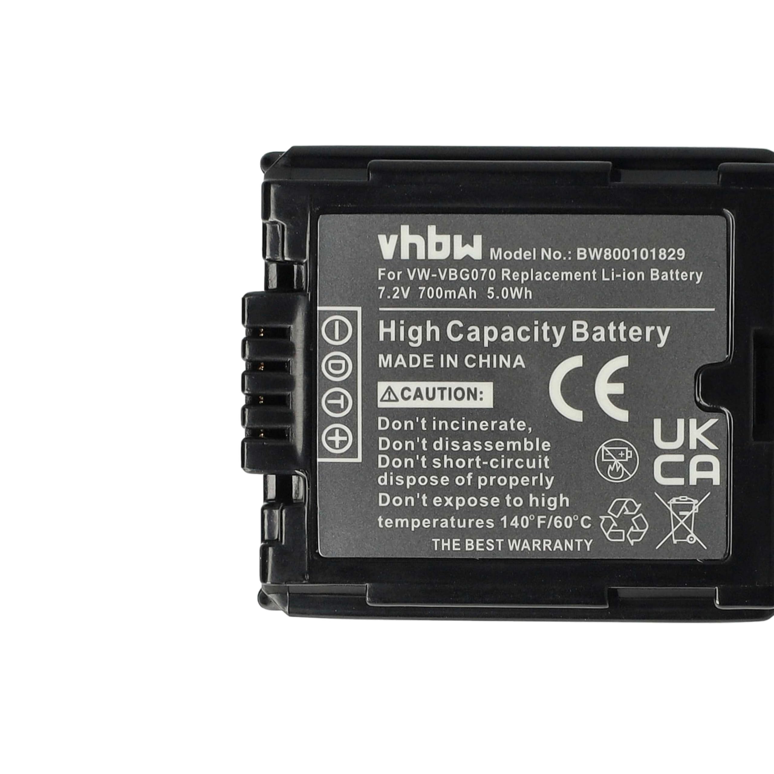 Variation Vhbw Battery 700 MAh For Camcorder Camera Panasonic GS500 - View #4