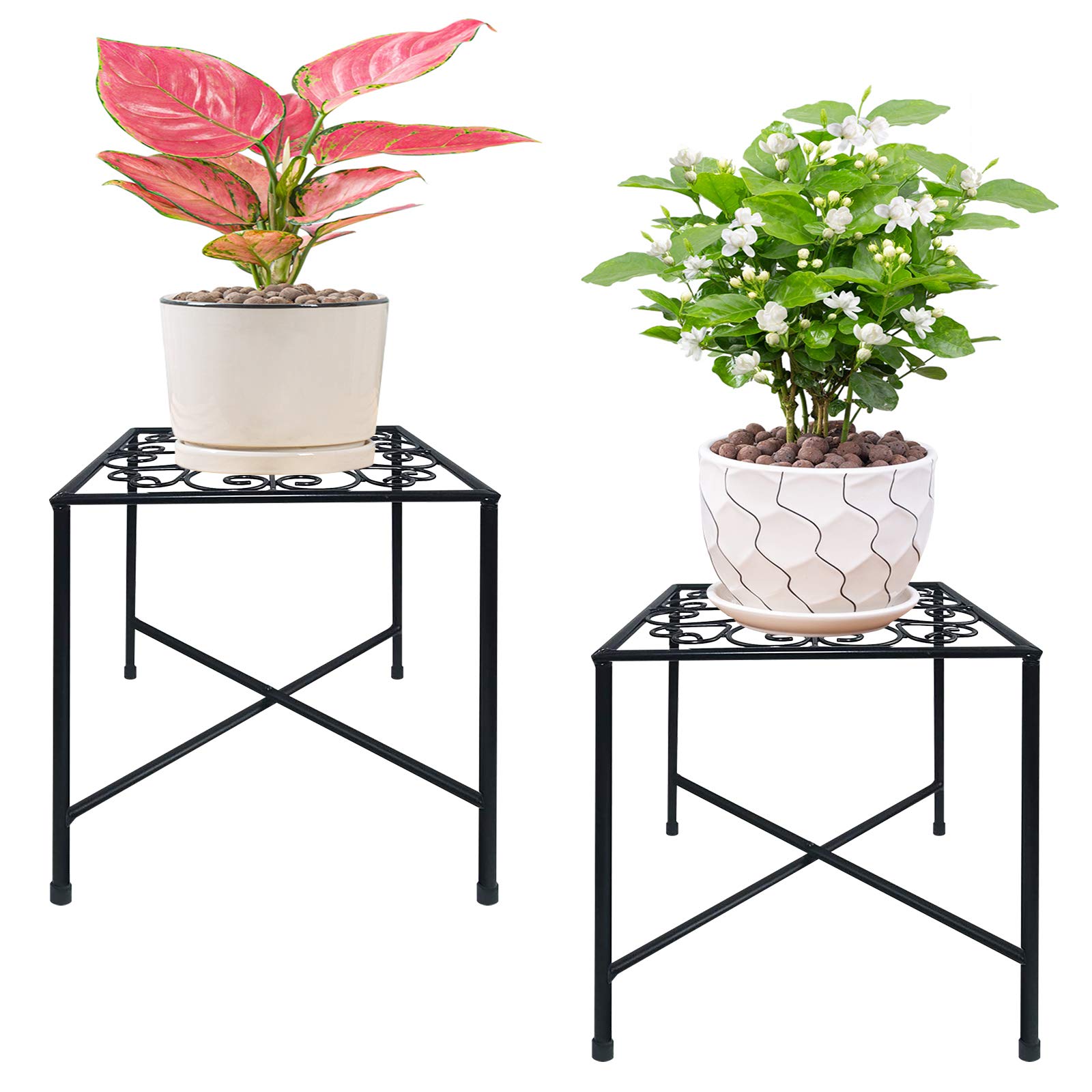 Buy TLBTEK 2 Pack Black Stands, Mid Century Modern Stand, Tall Metal
