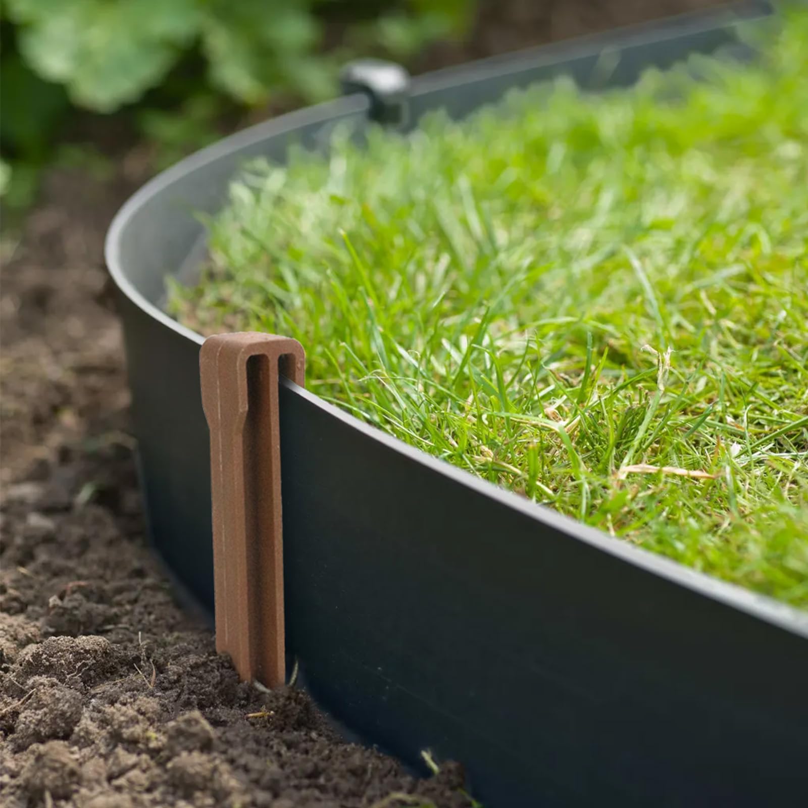 Lot de 30 piquets d'ancrage en Plastique Robuste de 24,6 cm pour Bordure de Paysage, piquets d'ancrage pour Bordure, terrasse, Planche, tentes de Jardin (Marron, 30)