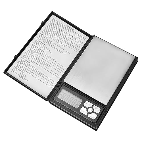 Báscula digital electrónica, báscula digital con pantalla LCD retroiluminada, gramo negro+plata para pesar gemas preciosas y báscula de laboratorio