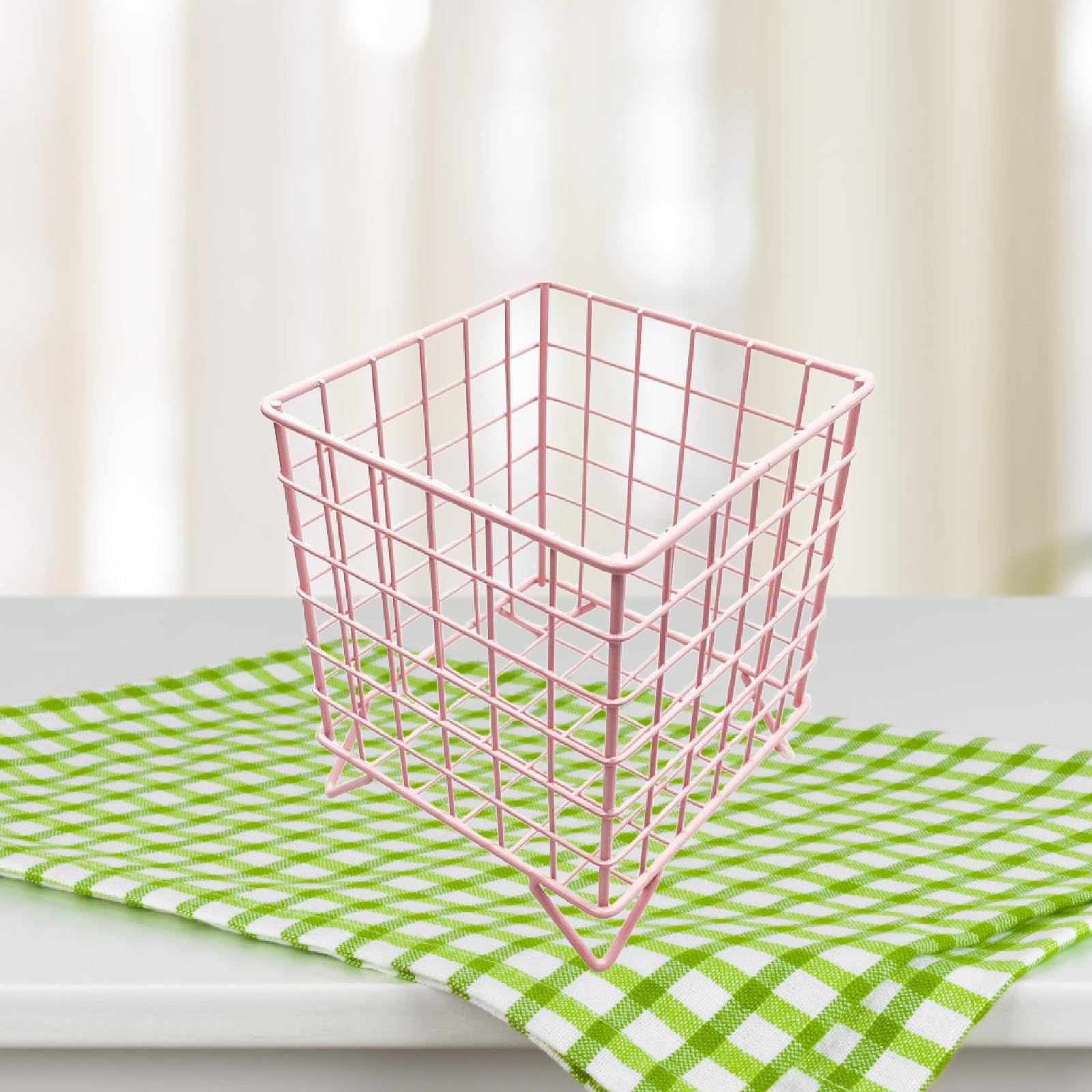 BNF® Iron Storage Basket Desk Organizer for Bathroom Office Supplies Vanity Table Pink|Home & Garden |Household Supplies & Cleaning|Home Organization|Storage Boxes 4