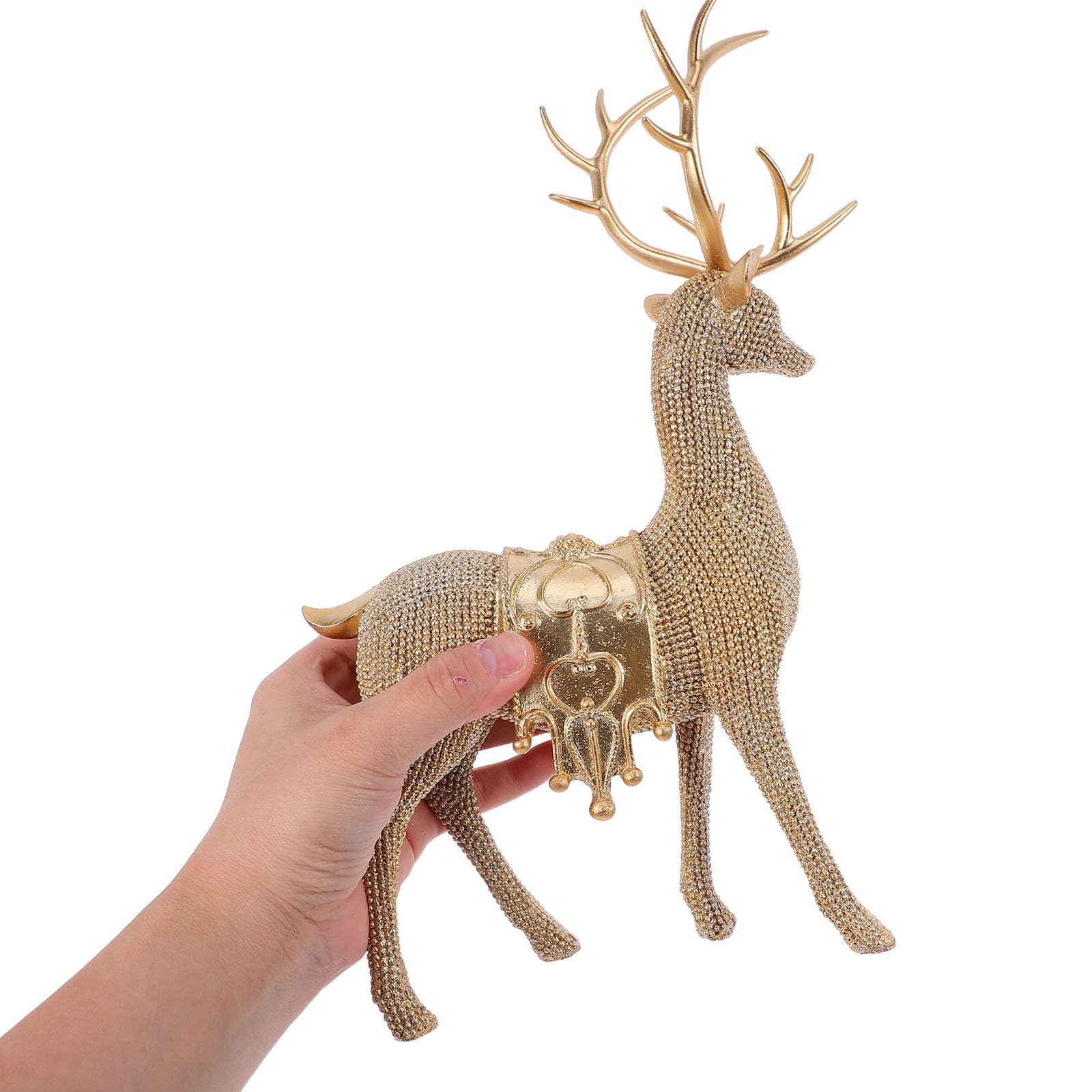 YARNOW Figura Decorativa de Ciervo Dorado en Resina, para Oficina