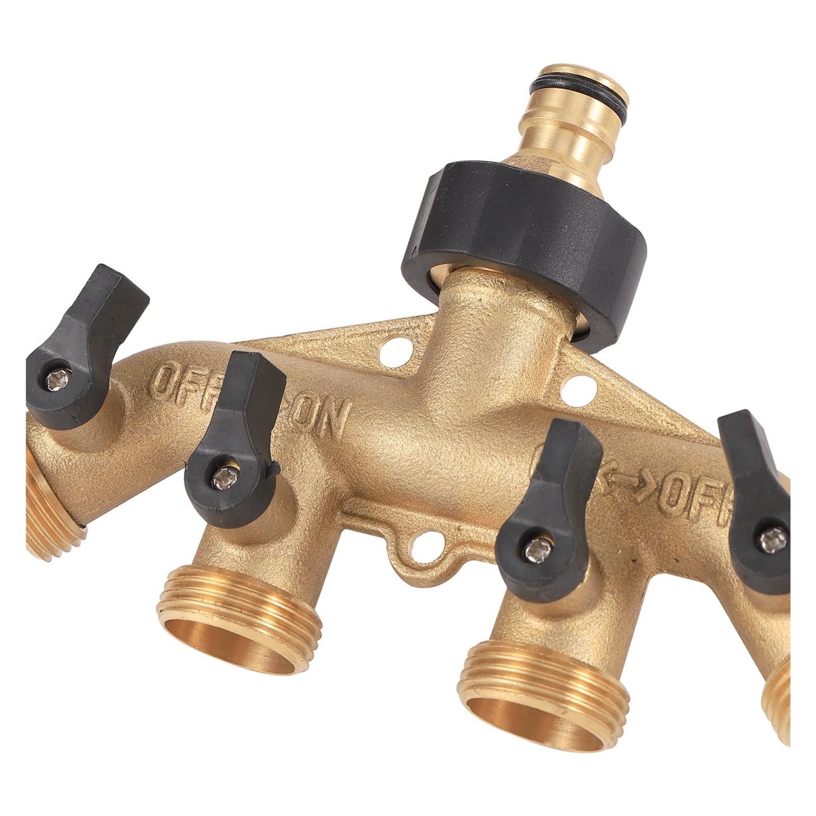 Adaptador de conector de manguera BRASS 3/4 "HILO 4 WAYER GARDER DE AGUA DE AGUA DE AGUA DIVERENTE DE 4 VERDADEROS Hilo femenino 3/4" Válvula de riego (Color : Brown)