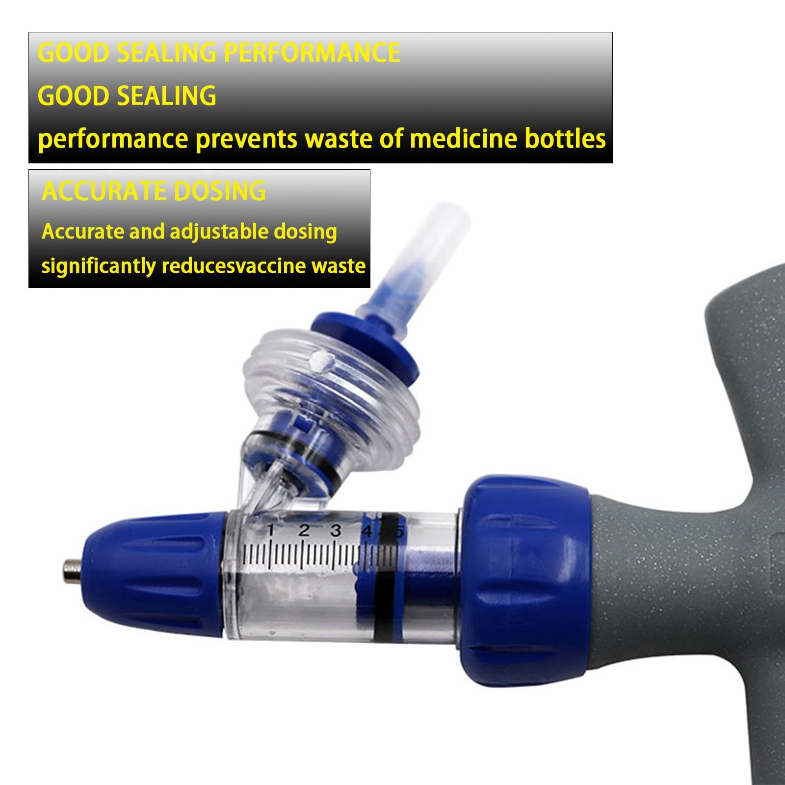 Siringa Automatica per Bestiame, Pistola per Iniezione Veterinaria, Inserimento Continuo In Bottiglia, Siringhe Regolabili(A-10ml)