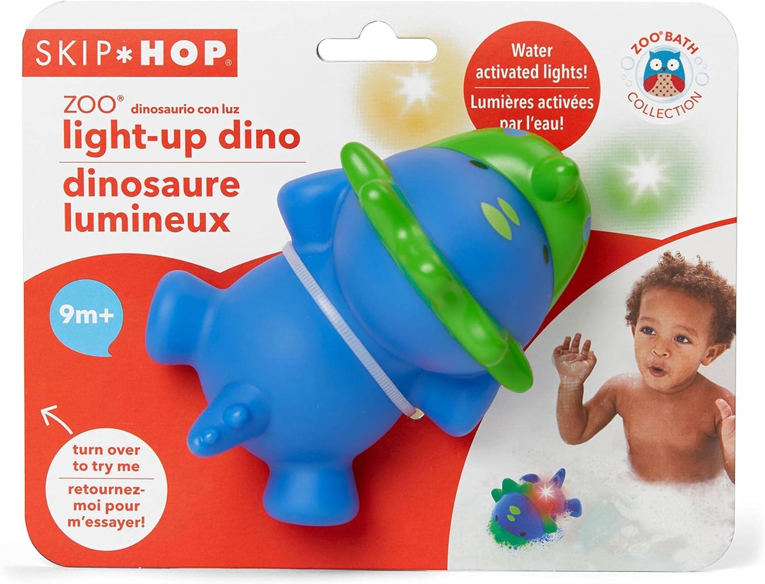 Skip Hop Bath Toys, Squeeze Toy Light Up Dino, 1 EA
