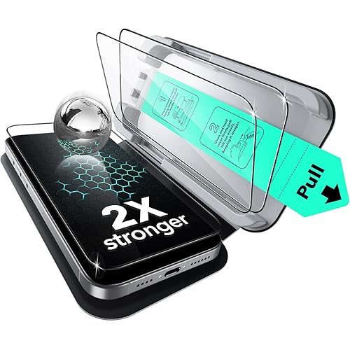 ESR 3 Pack for iPhone 15 Pro Max Screen Protector, Military Grade Shatterproof, 9H Hardness, Full Coverage Tempered Glass with UltraFit Tray