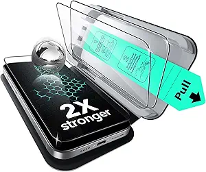 ESR 3 Pack of iPhone 17 Pro Screen Protector, Military-Grade Shatterproof, 9H Hardness, Full Coverage Tempered Glass with Ultra Fit Tray