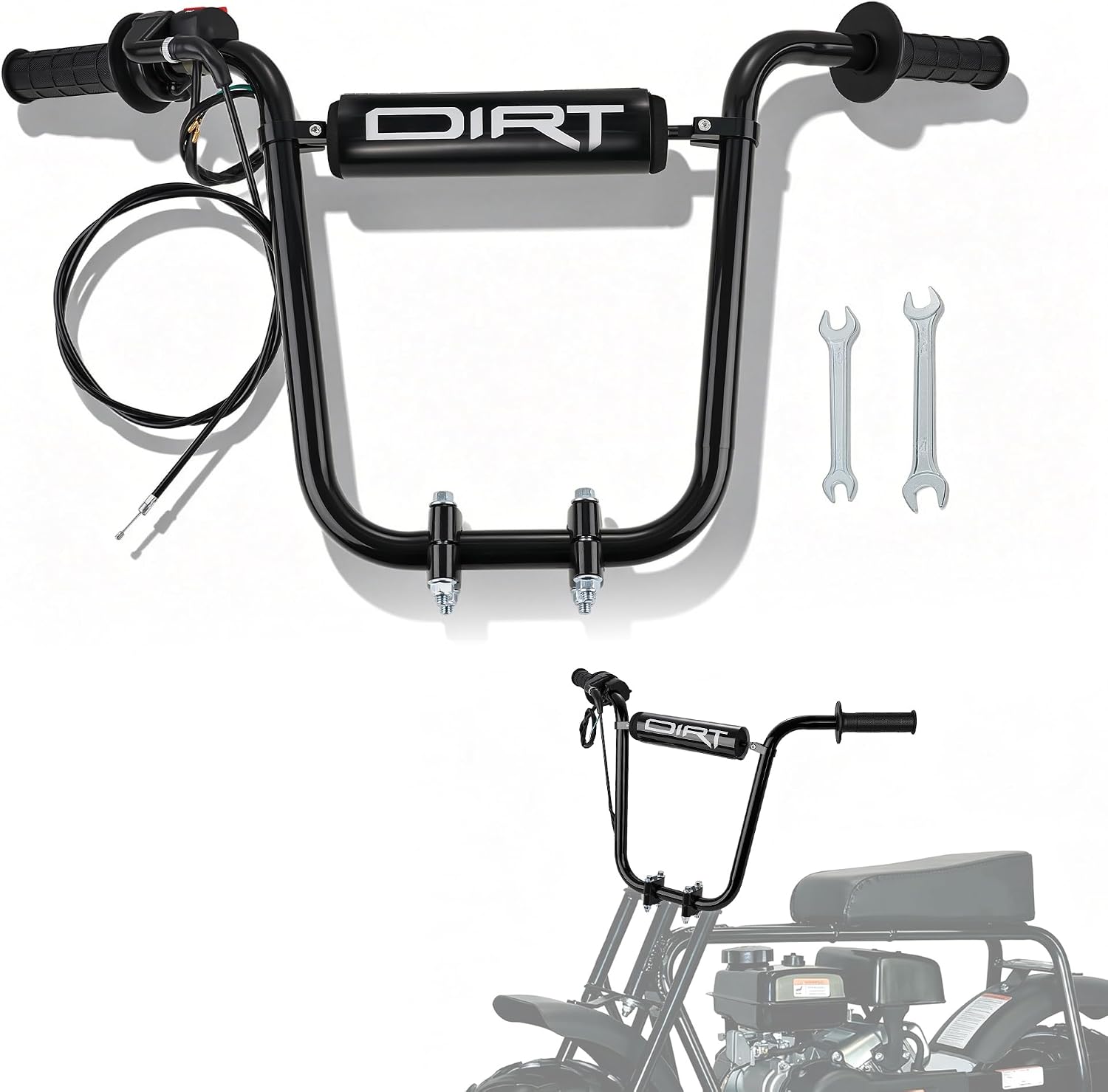 Mini Bike Handlebars, 7/8 22mm Handlebar Throttle Risers for CT200U CT200U-EX BT200X MB200 MB165 CT100U CC100X Baja Doodlebug DB30 Motovox MBX10 MBX11 M200 100cc 200cc Black