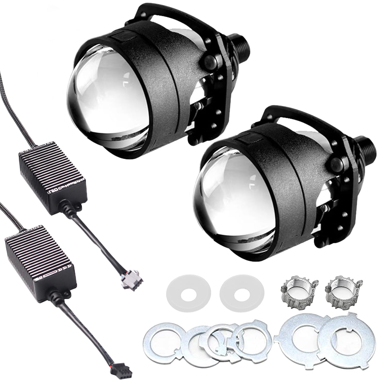 Amazon | H4 H7 9005 led ヘッドライト 2.5インチプロジェクターレンズ 
