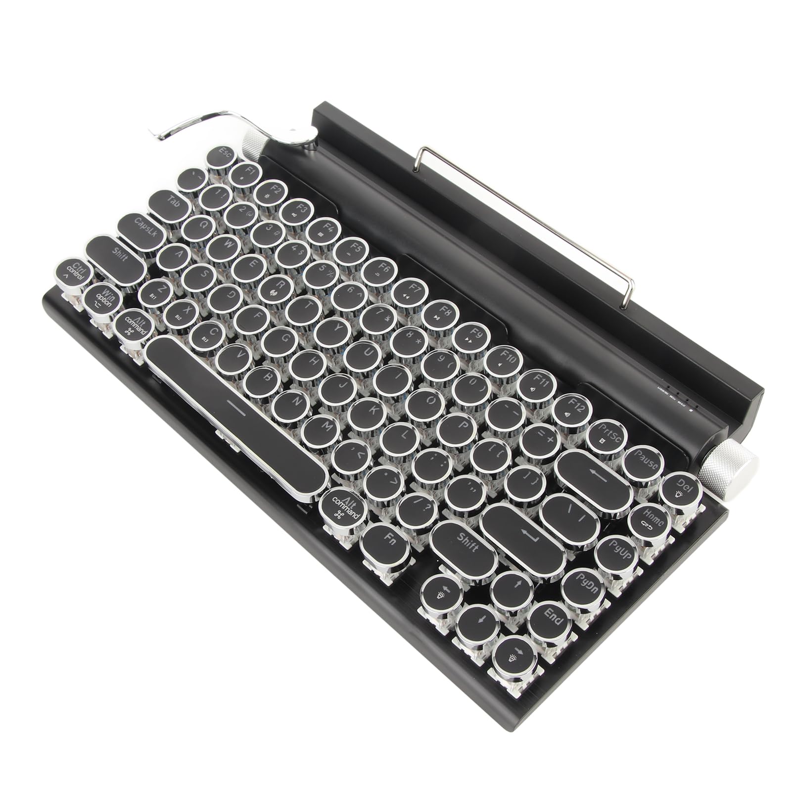 Teclado Retro Inalámbrico para Máquina de Escribir, Bluetooth, Clásico, Clásico, Eje Azul, Color Claro, Teclado Mecánico Real con 83 Teclas, Teclado Punk para Mac/PC/Computadora Portátil/Tableta