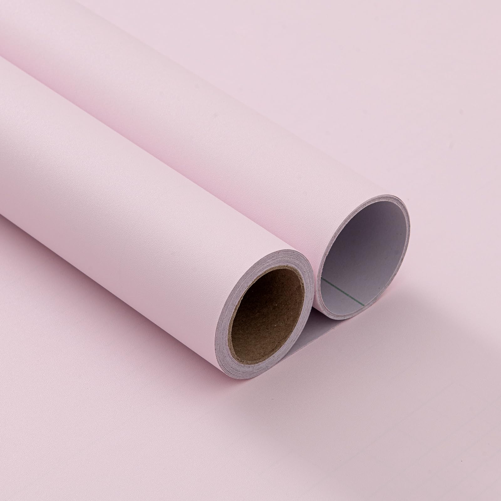 FUKU MON Soft Pink Peel and Stick Wallpaper 24" x 394" Solid - wallpaper and wallpapering supplies | Mubboo