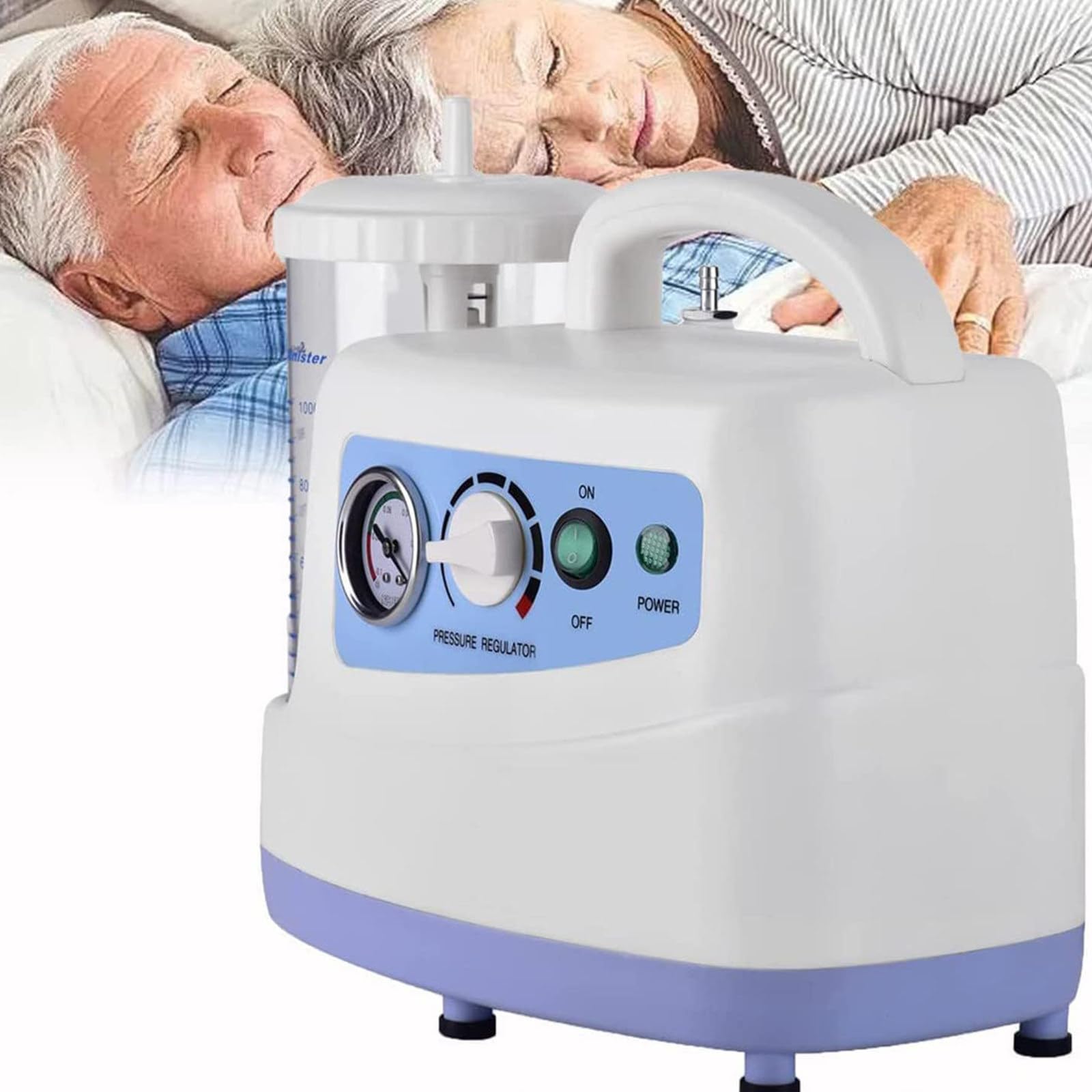 Aspiración automática flema, máquina succión secreción moco Unidad Dispositivo Bomba succión flema esputo eléctrica con Recipiente succión 1000cc para niños Adultos Mayores.