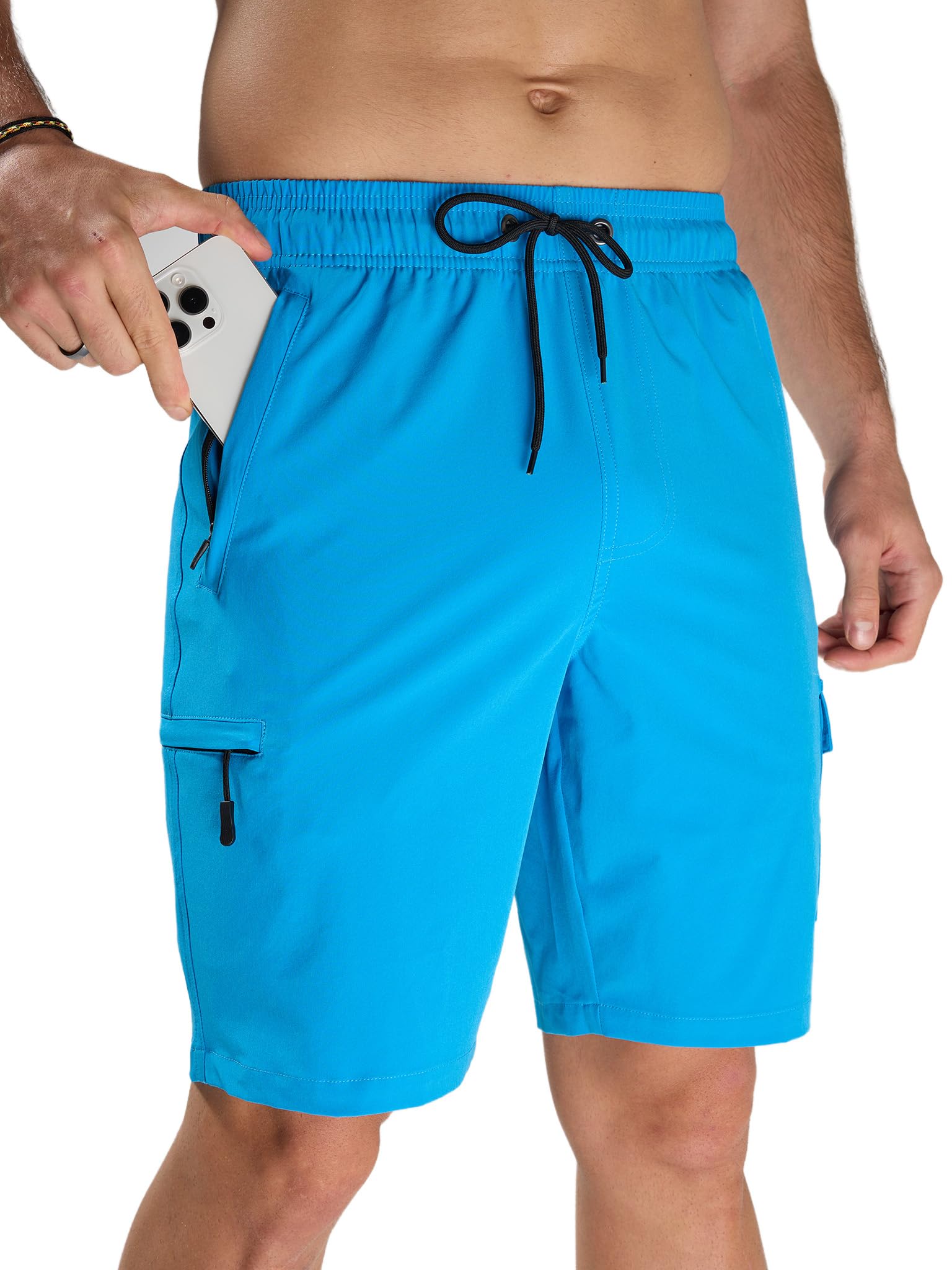 Arcweg Badehose Herren Cargo Shorts mit Reißverschlusstasche - Lange & Schnelltrocknende Badeshorts Schwimmhose ohne Innenfutter für Freizeit, Strand und Sport S-3XL