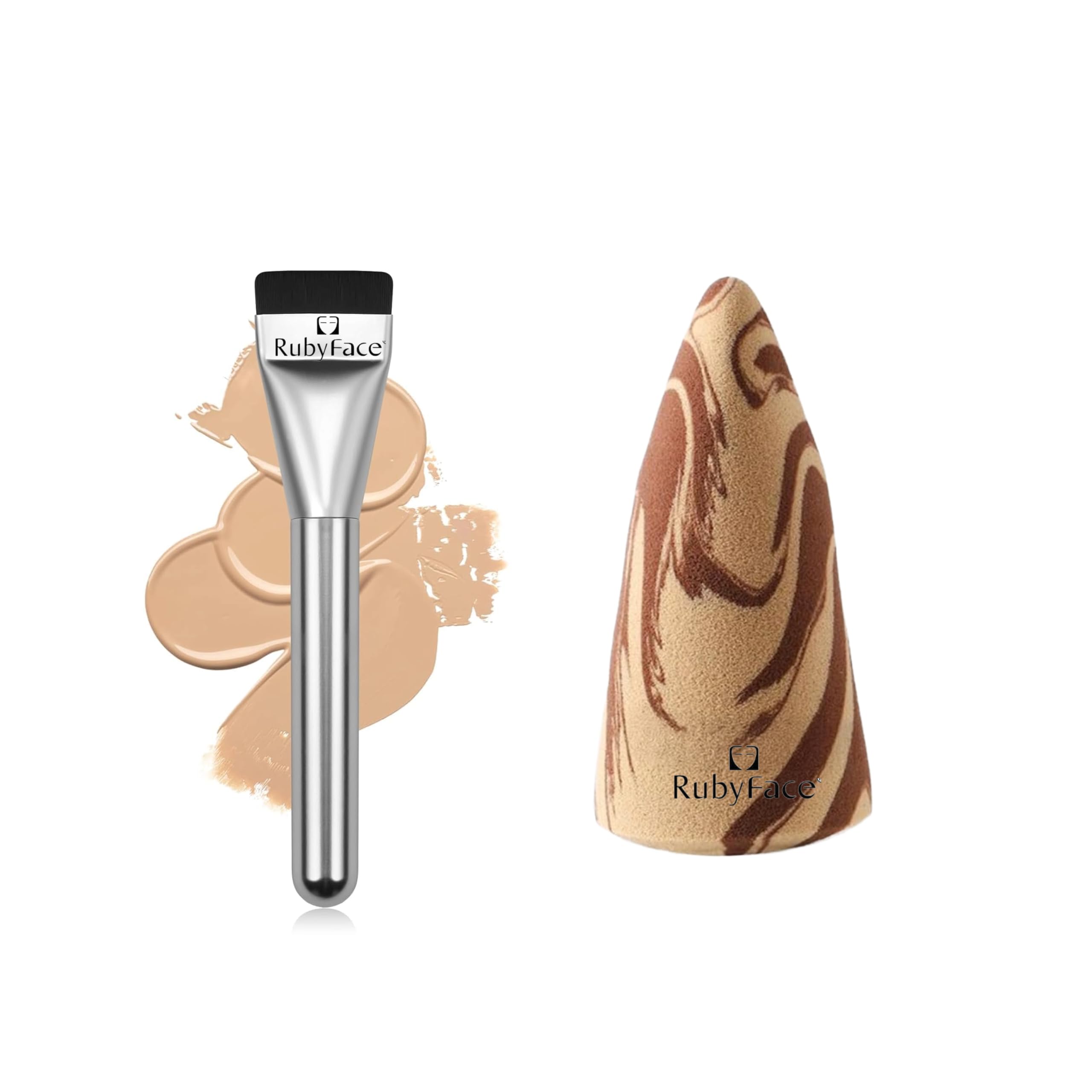 Ultra Thin Foundation Makeup Brush with Duo Color Top Hill Beauty Blender Sponge, Soft Non-Latex Puff for Wet & Dry Use (2 Pcs)-image-41
